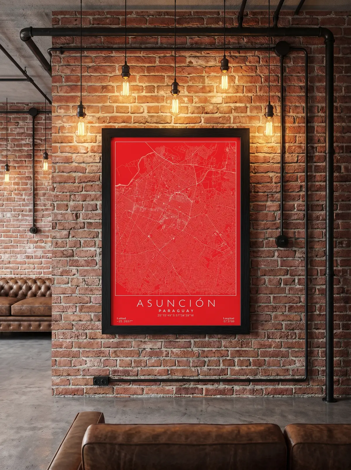 Póster mapa Asunción
