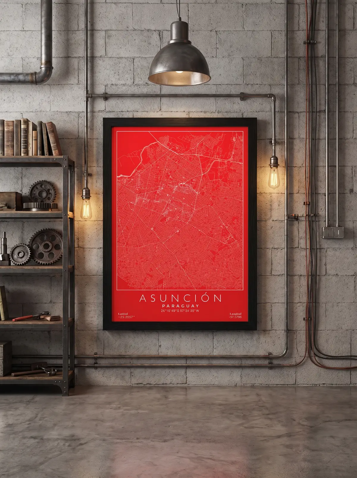 Póster mapa Asunción
