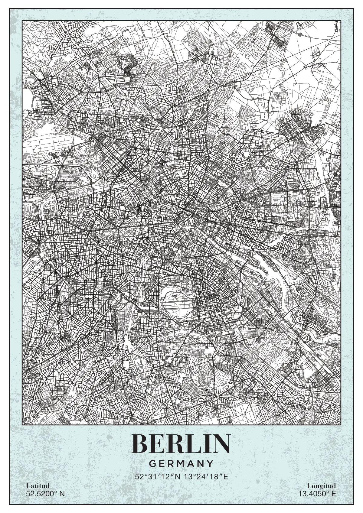 Póster mapa Berlin