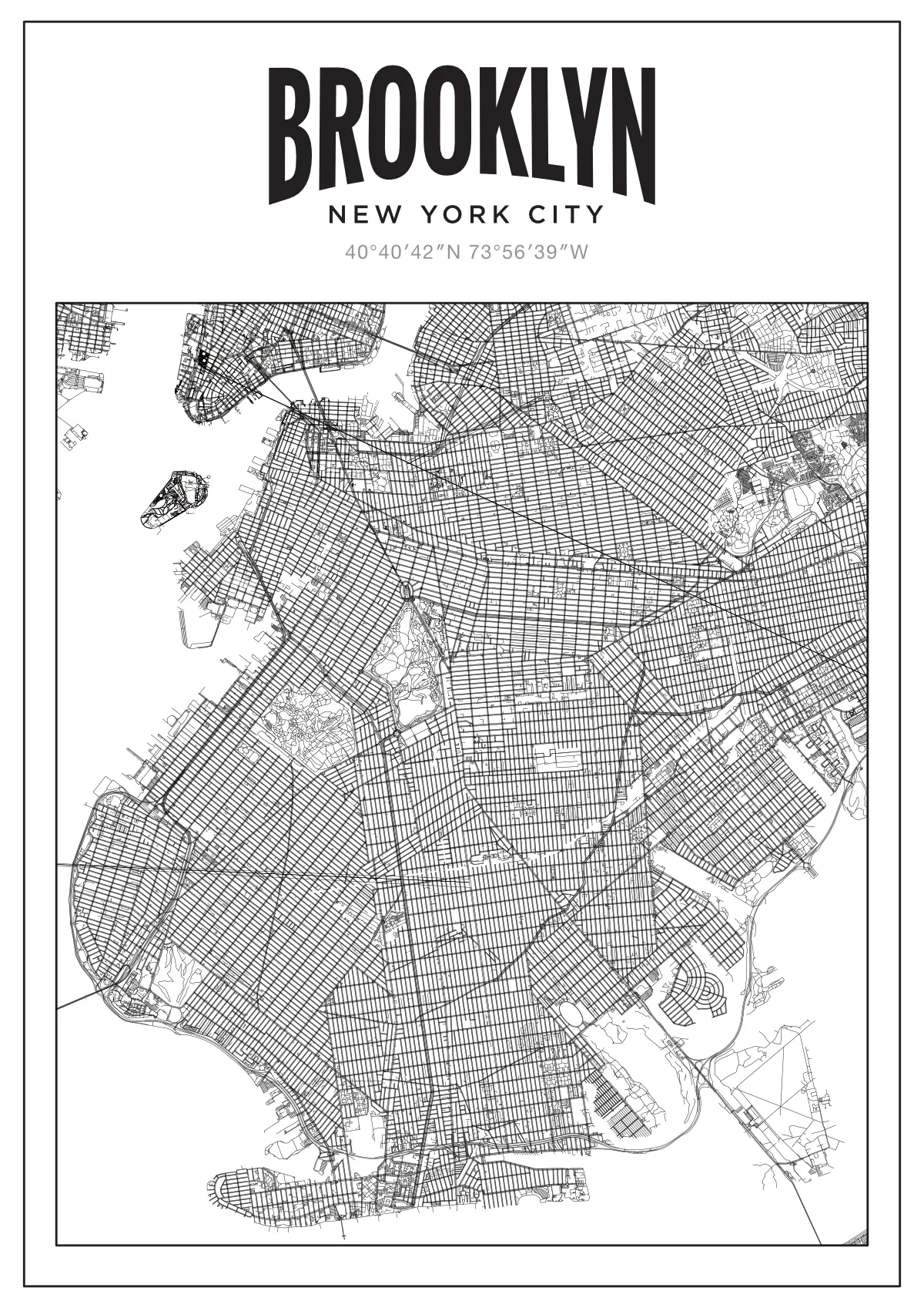 Póster mapa Brroklyn