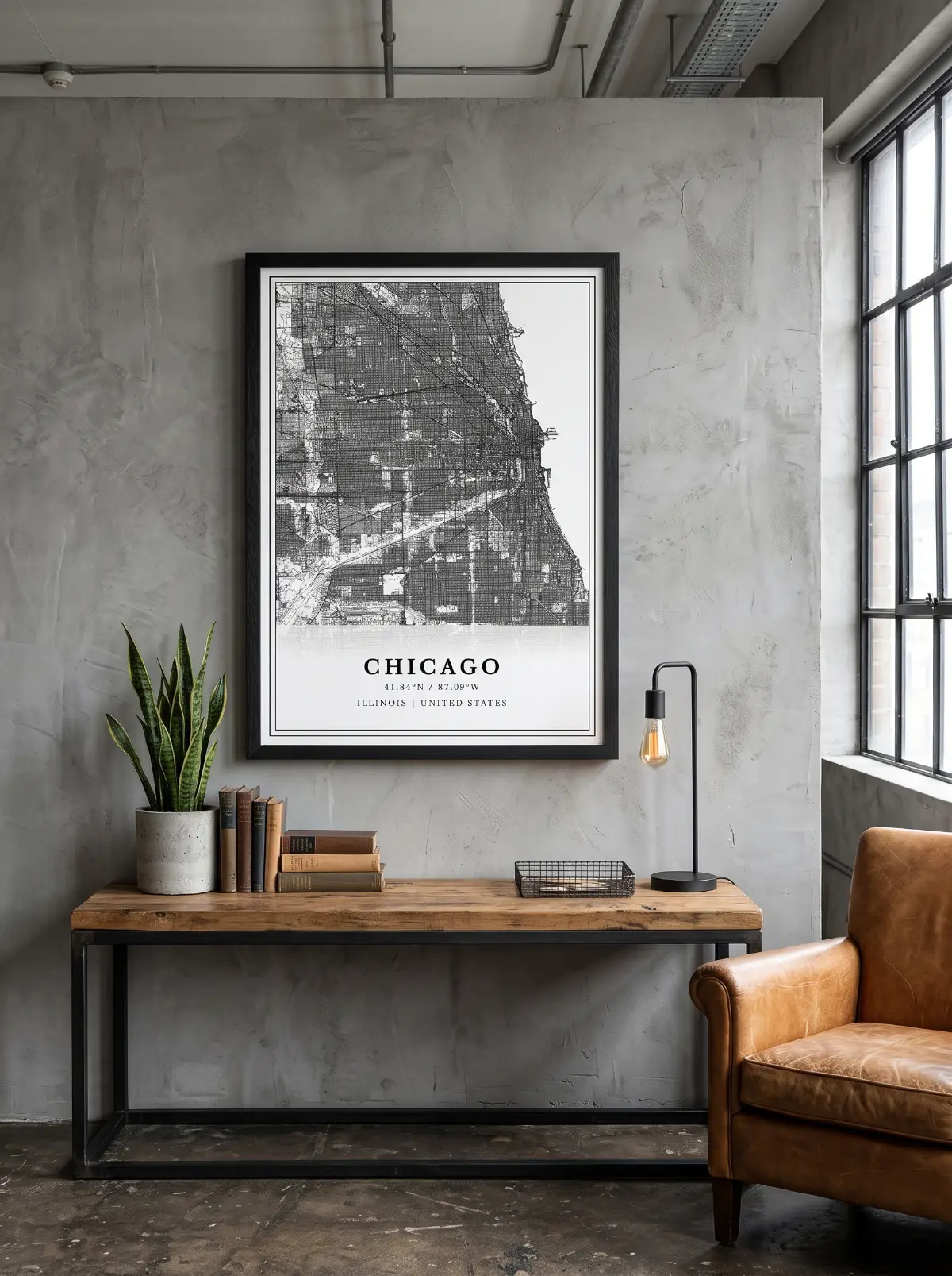 Póster mapa Chicago
