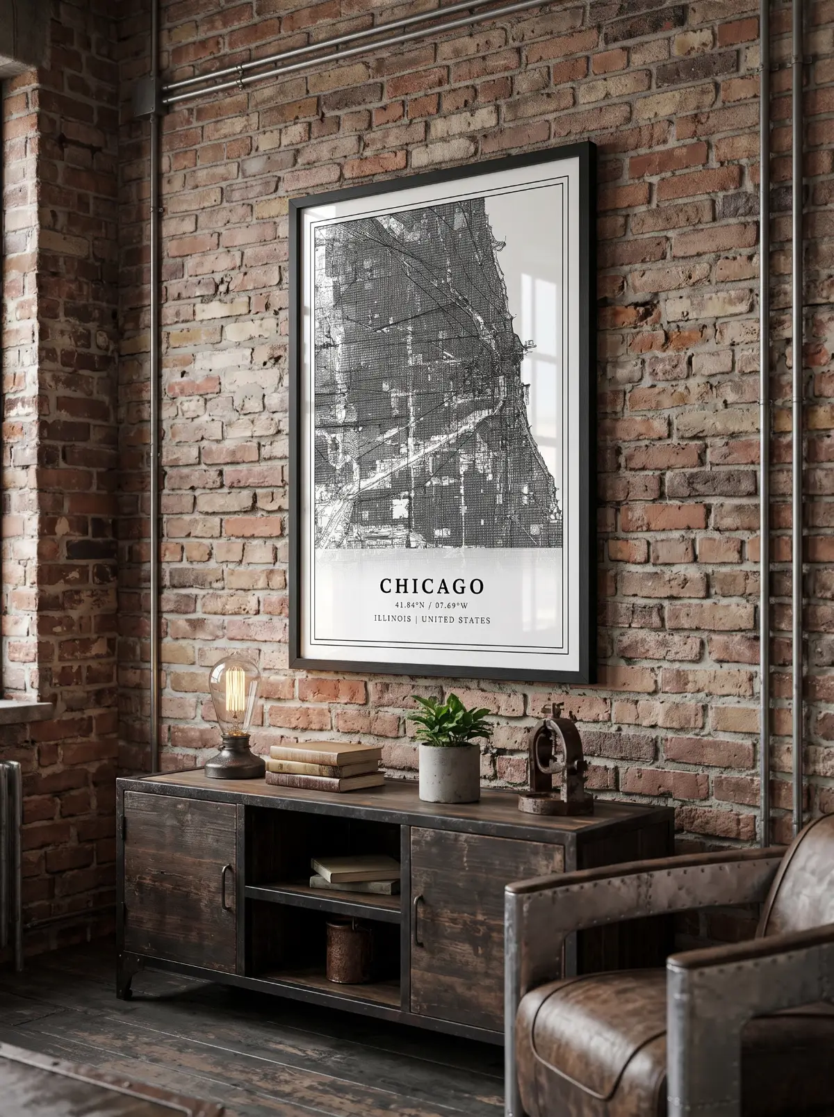Póster mapa Chicago