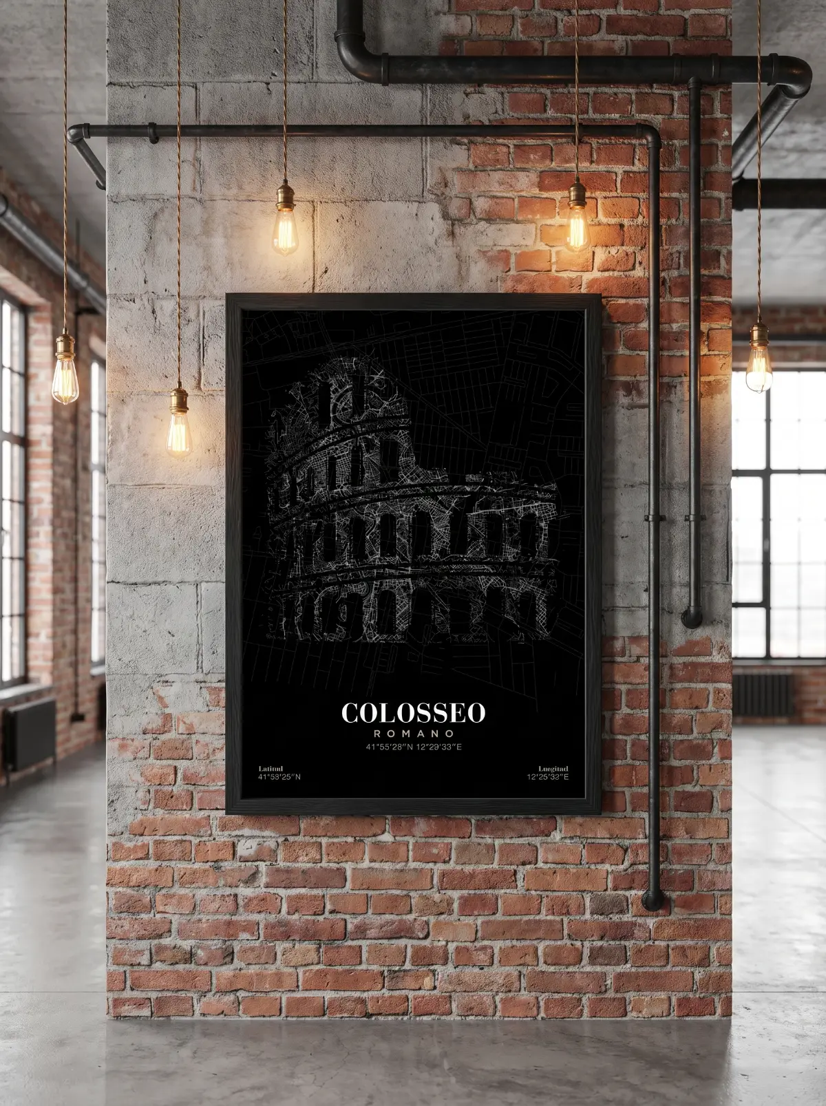 Póster mapa Colosseo Romano