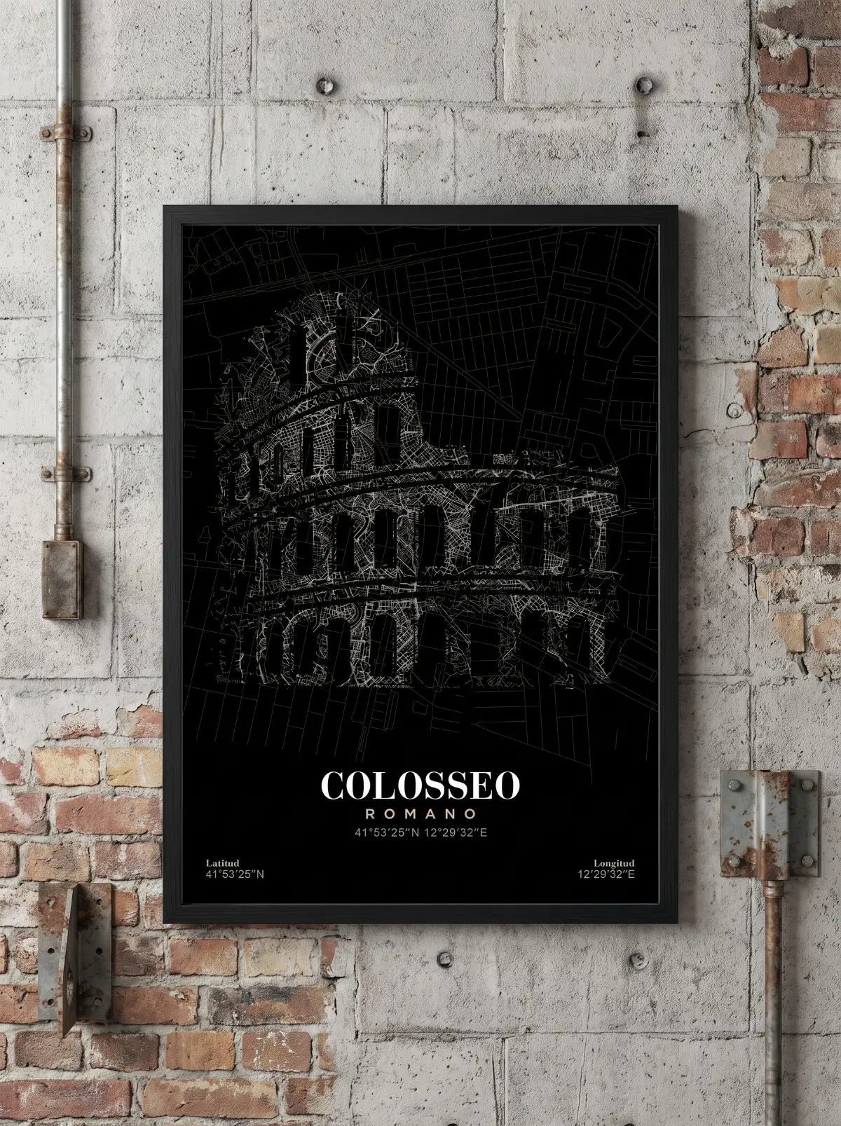 Póster mapa Colosseo Romano