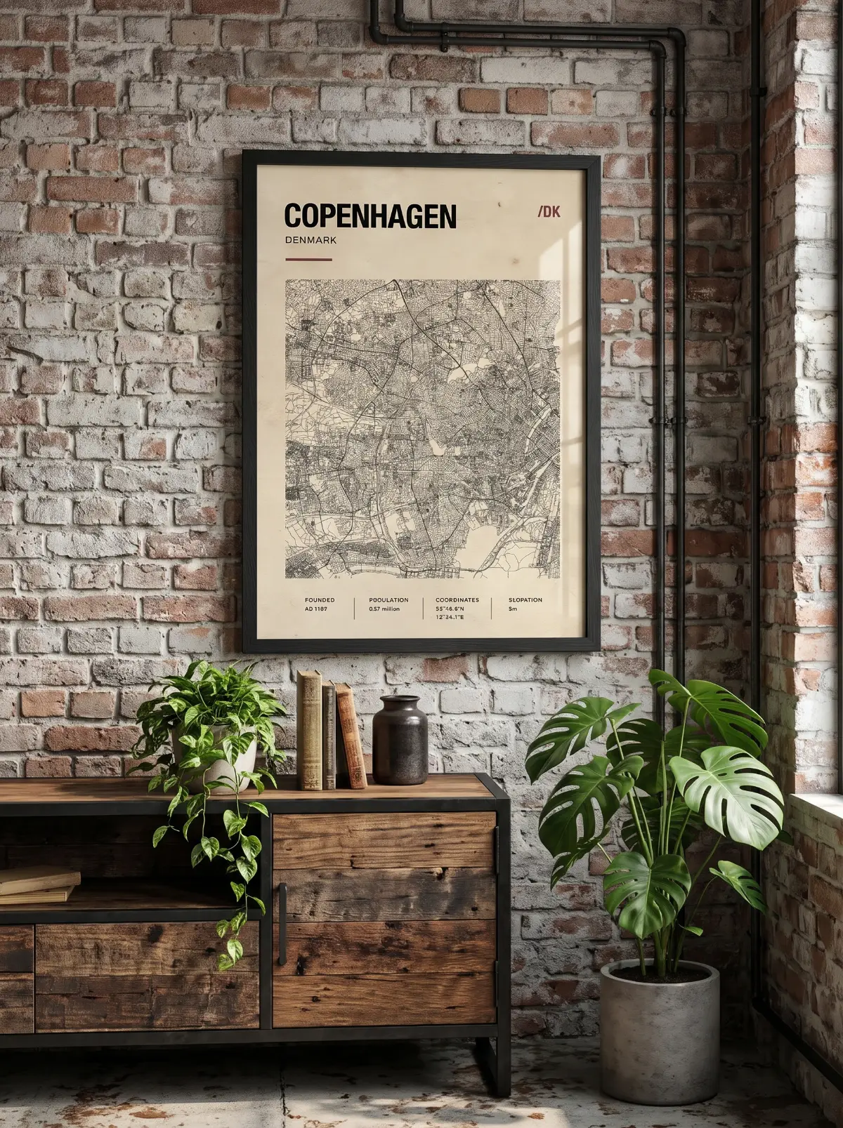 Póster mapa Copenhagen