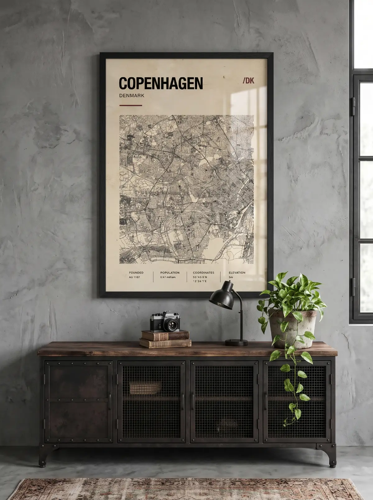 Póster mapa Copenhagen