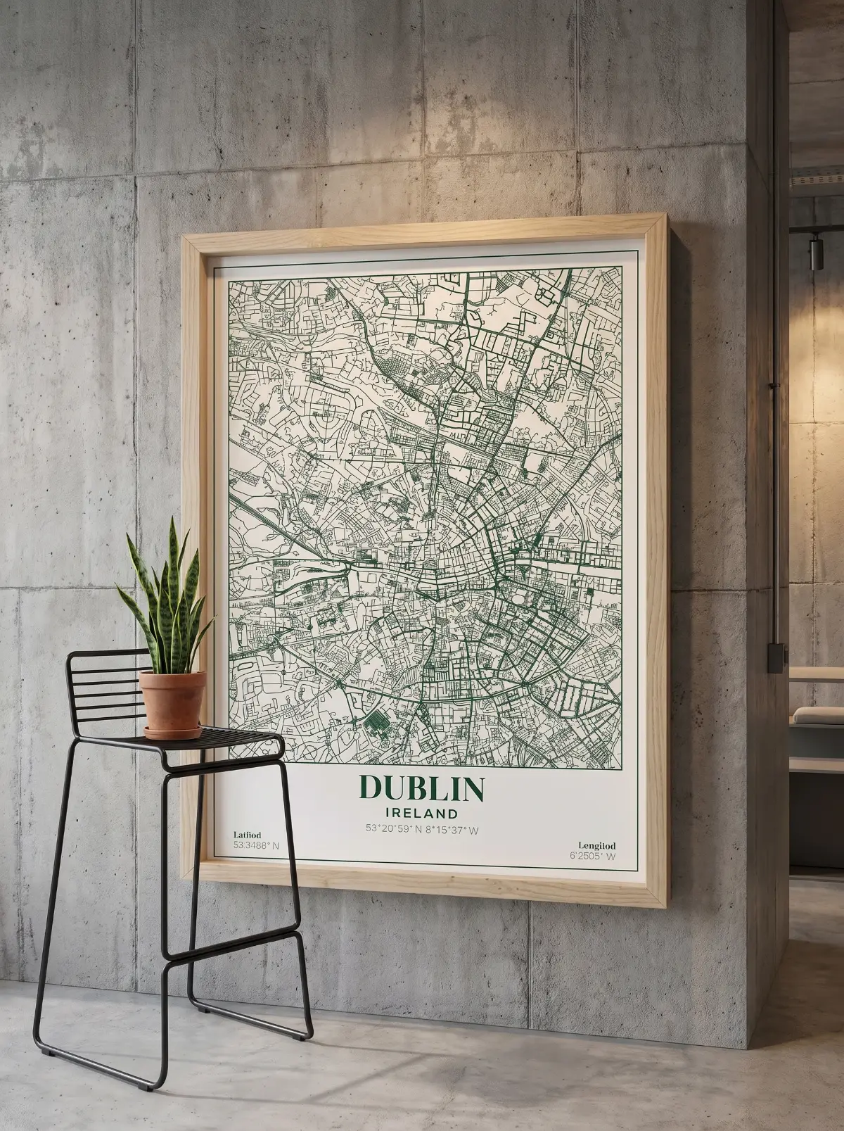 Póster mapa Dublin Green