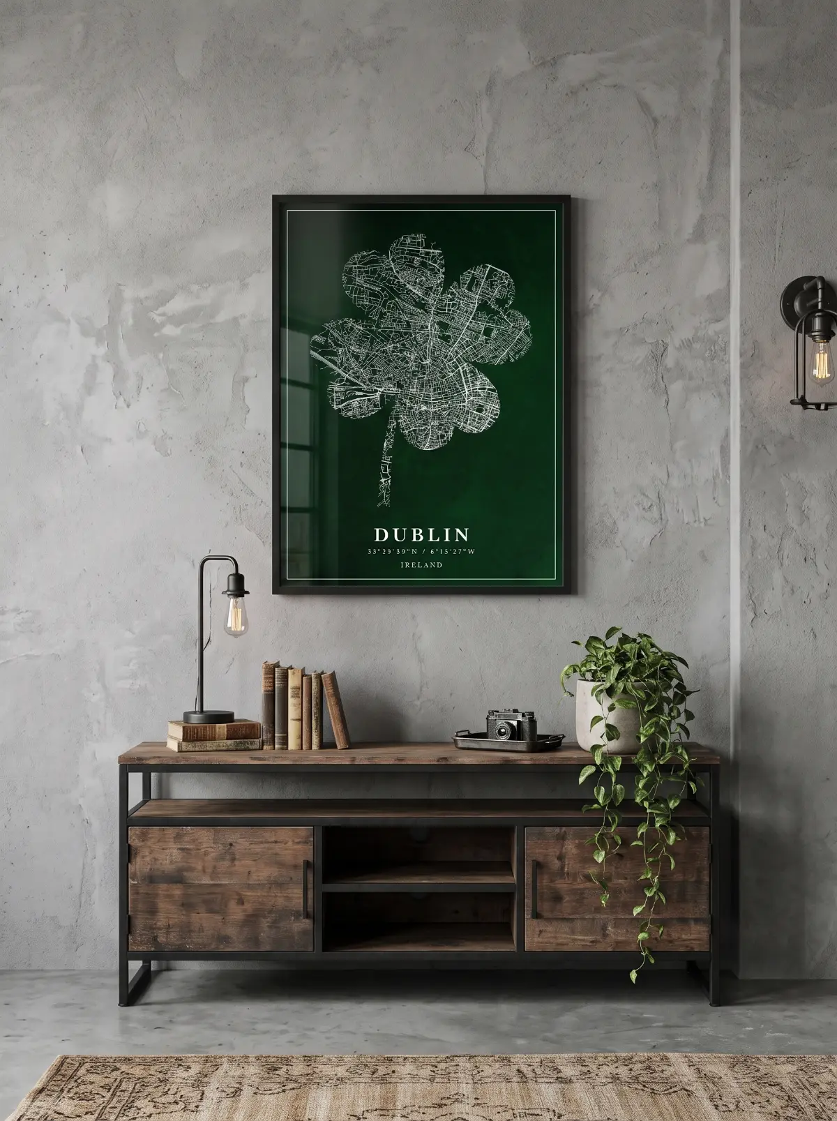 Póster mapa Dublin Green