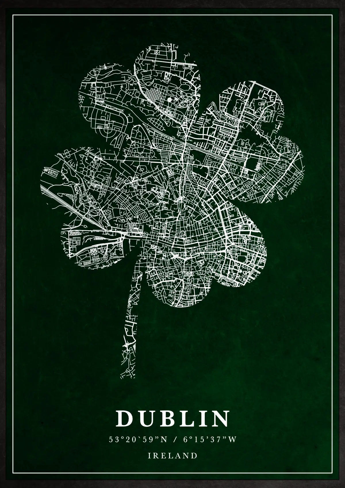 Póster mapa Dublin Green