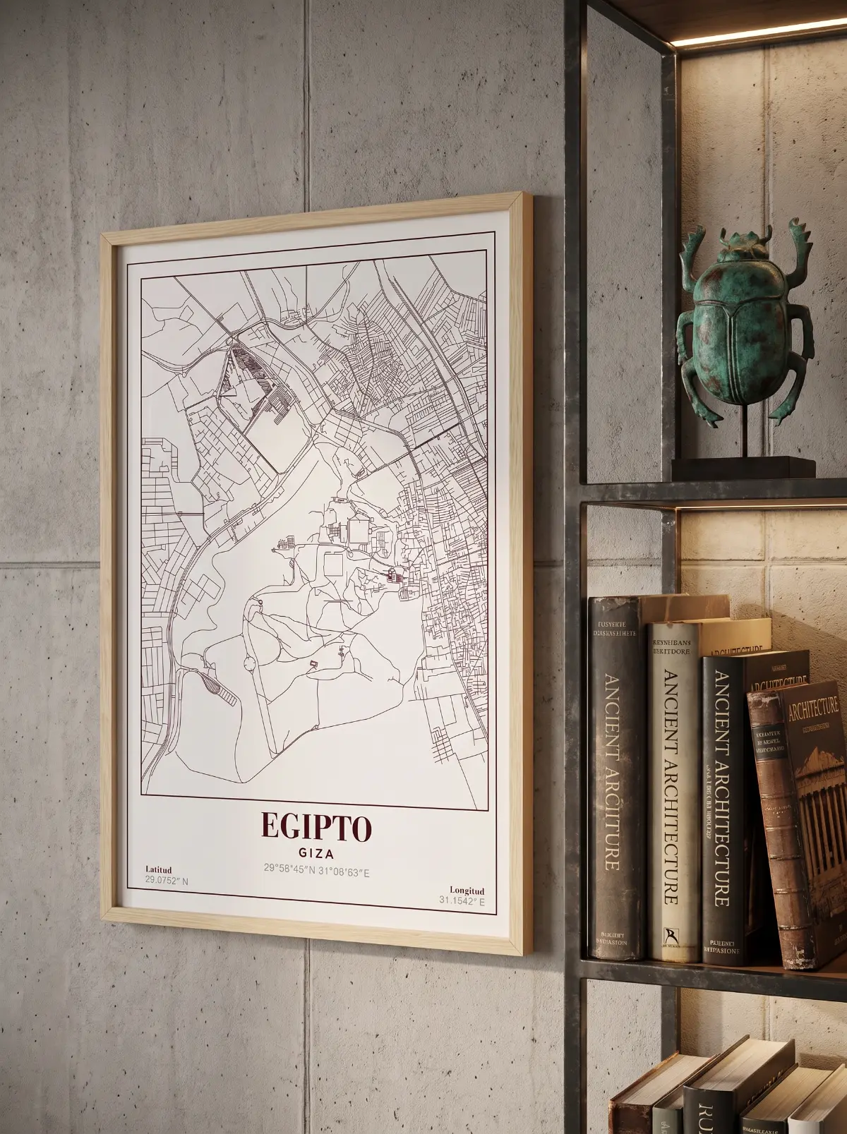 Póster mapa Egipto Giza