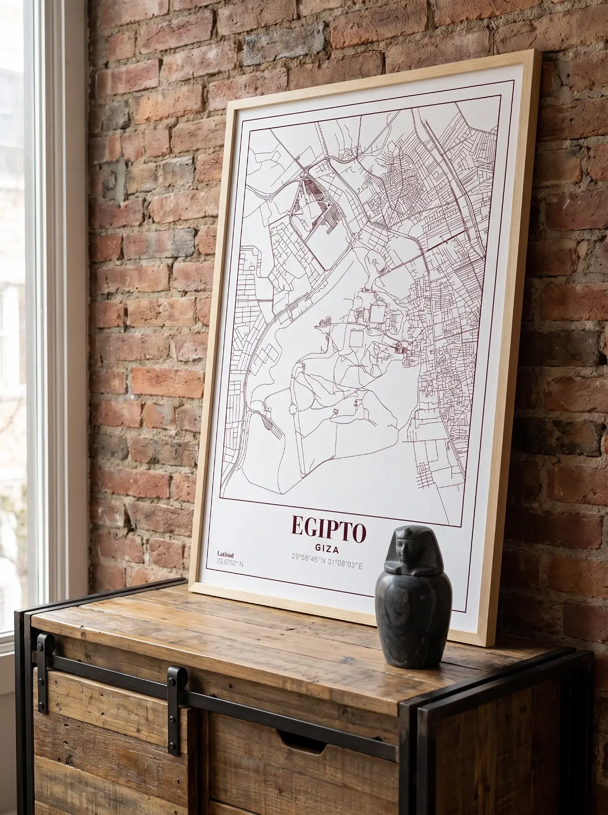 Póster mapa Egipto Giza