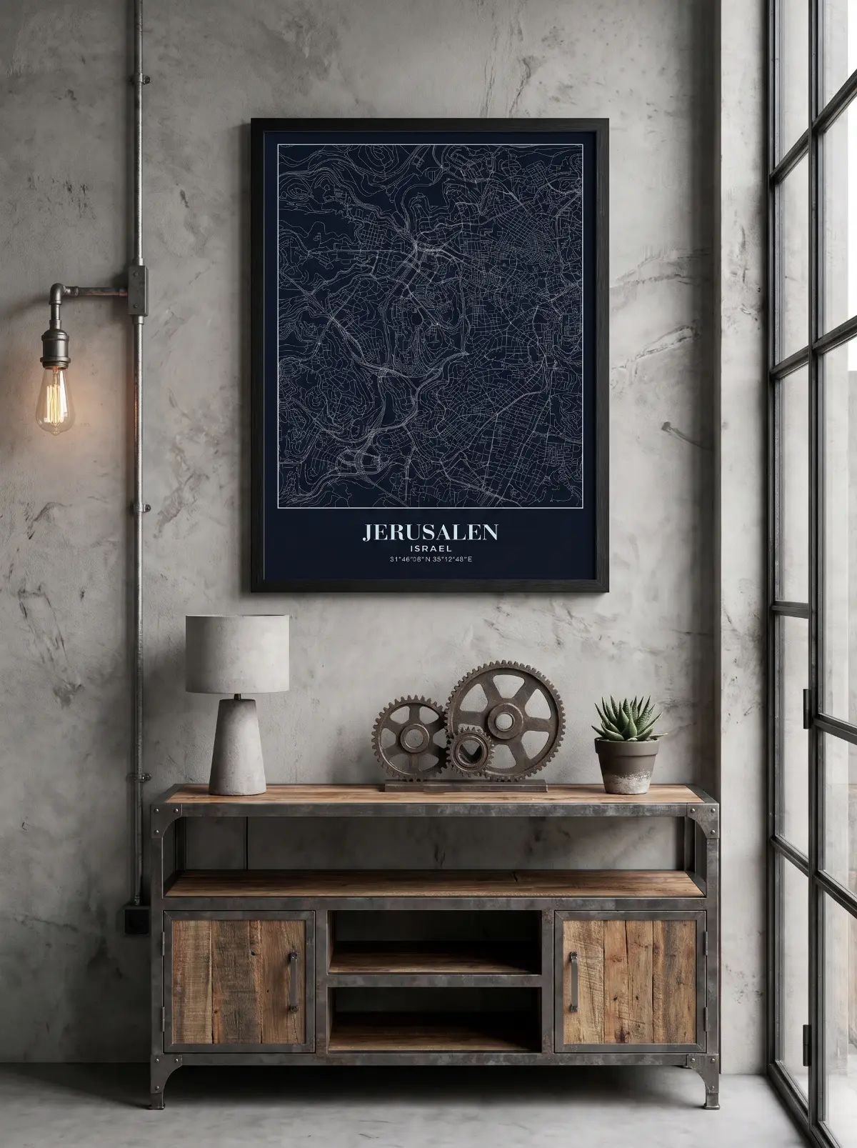 Póster mapa Jerusalen