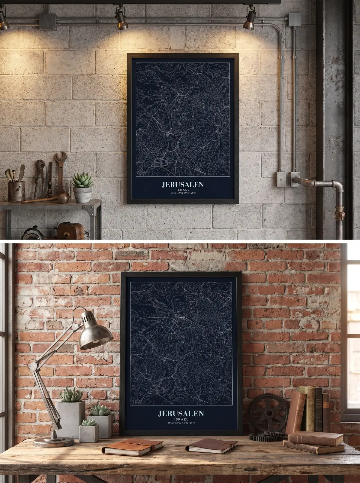 Póster mapa Jerusalen
