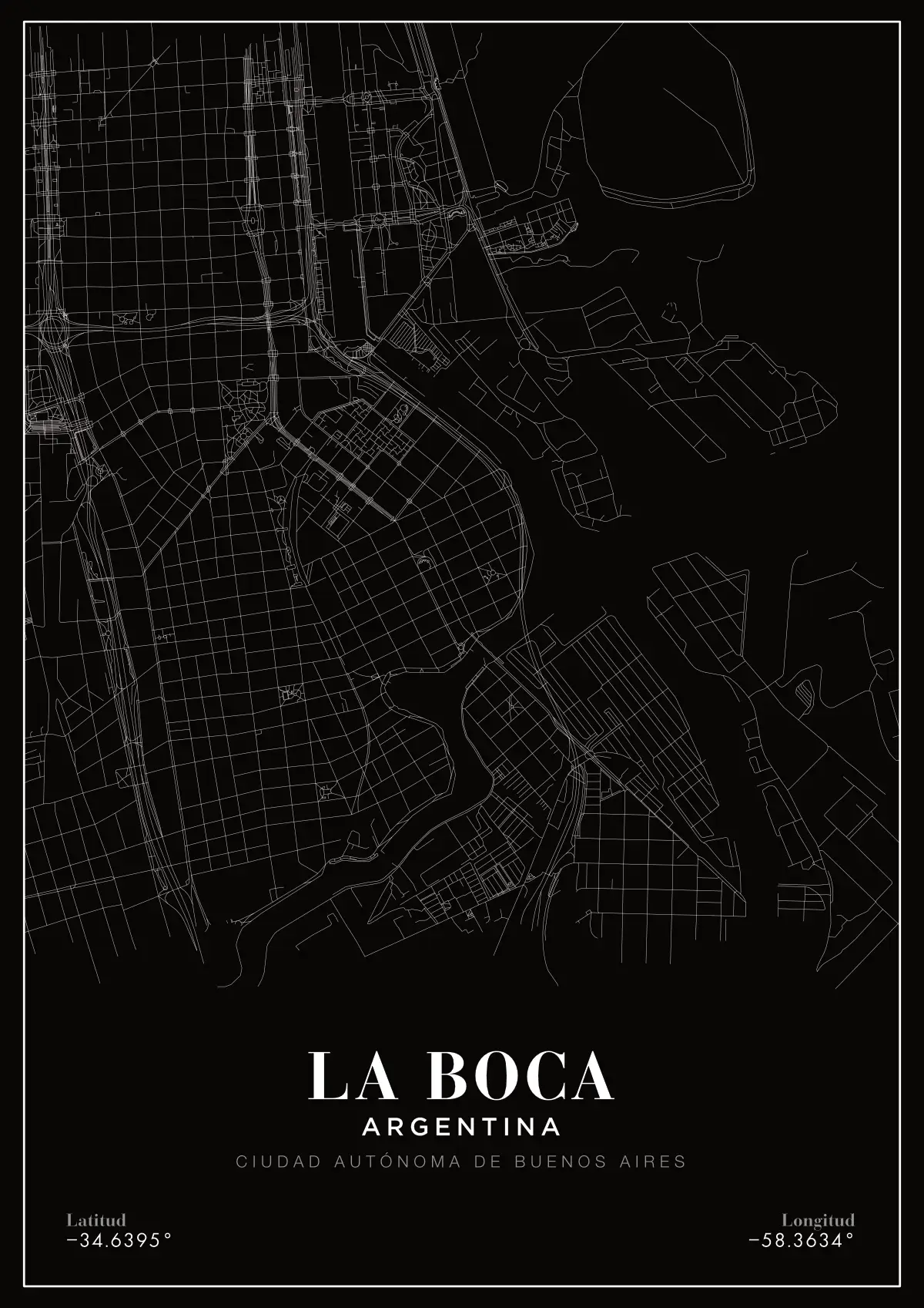 Póster mapa La Boca