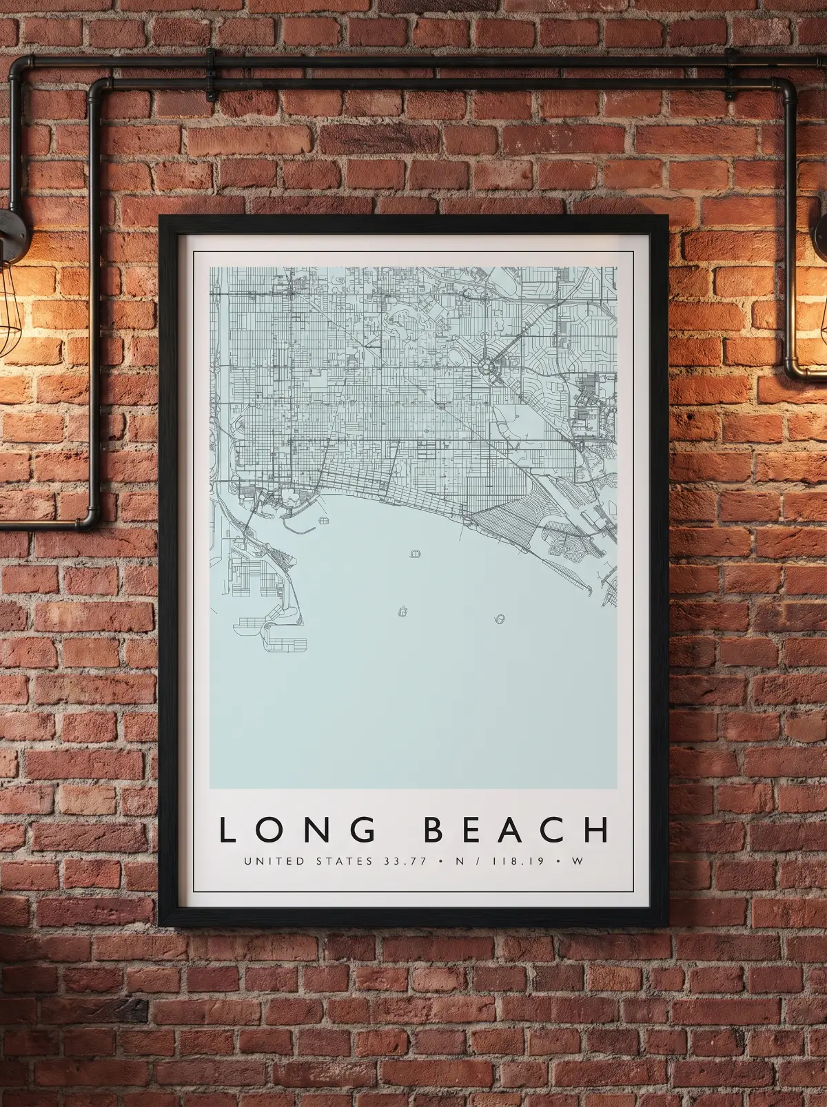 Póster mapa Long Beach