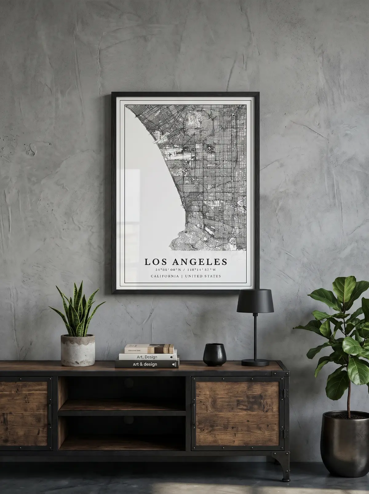 Póster mapa Los Angeles