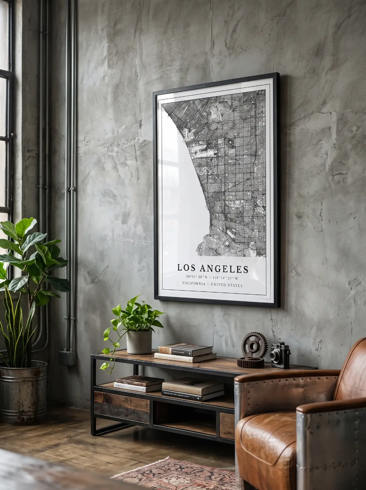 Póster mapa Los Angeles