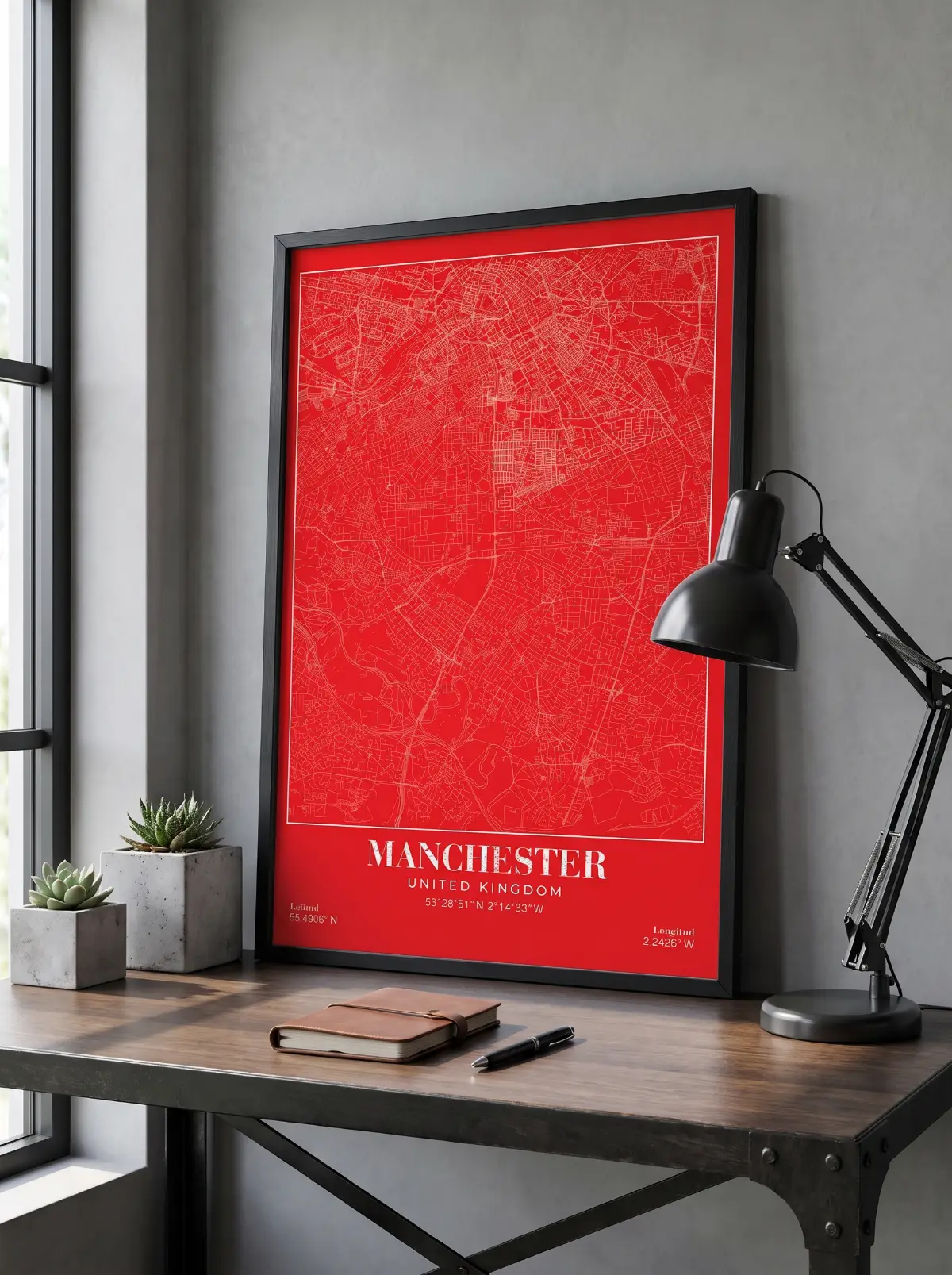 Póster mapa Manchester