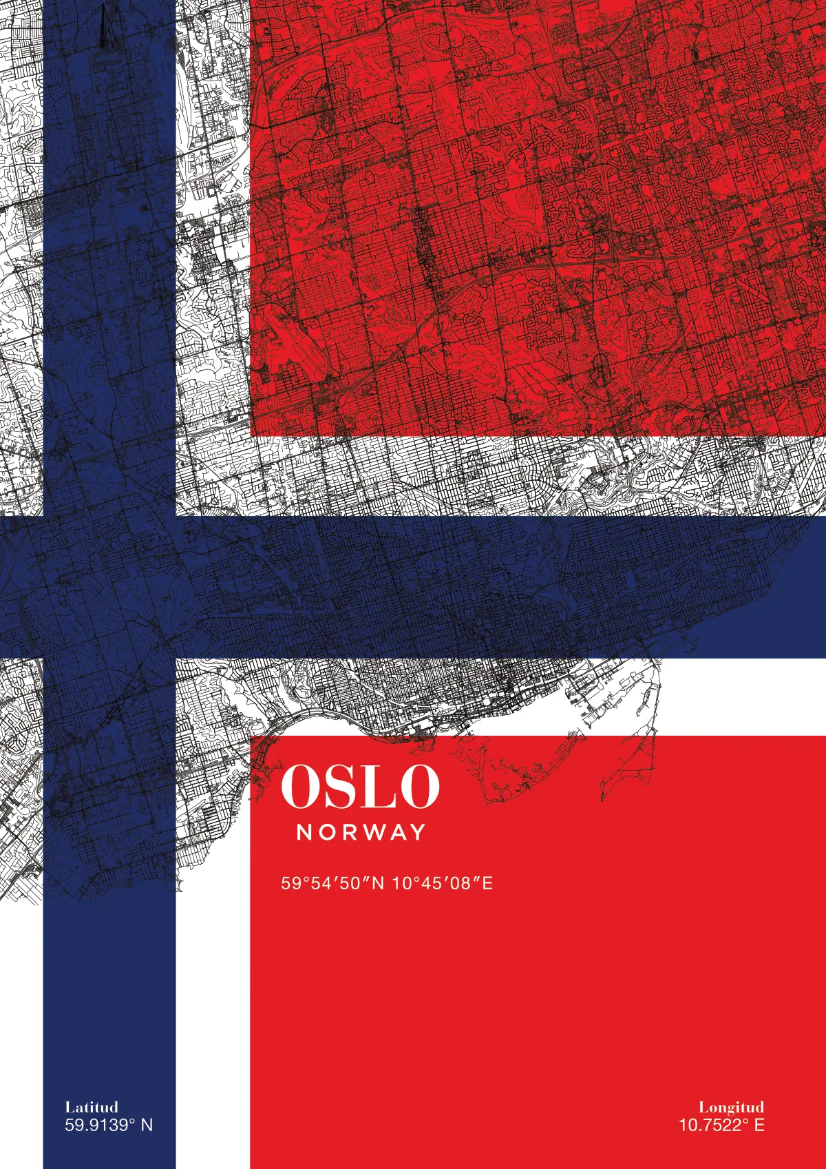 Póster mapa Oslo