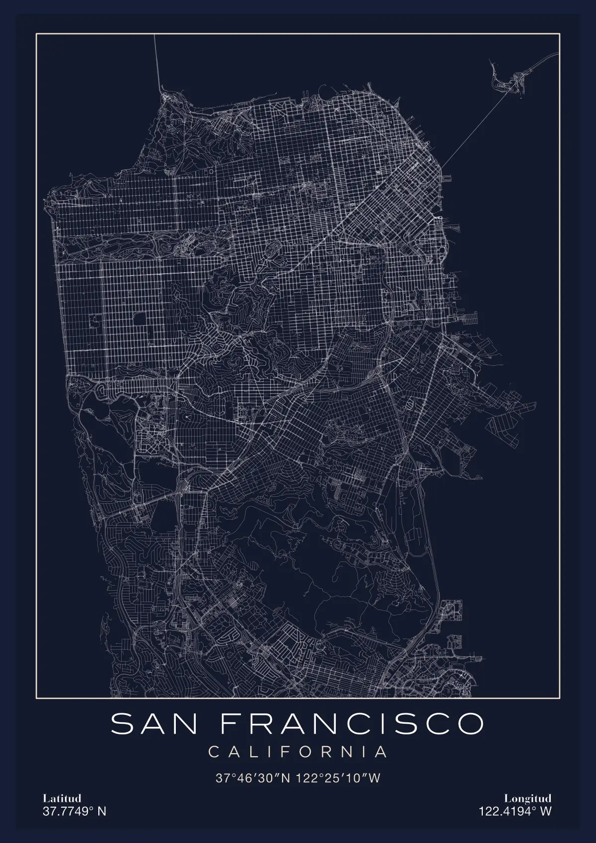 Póster mapa San Francisco