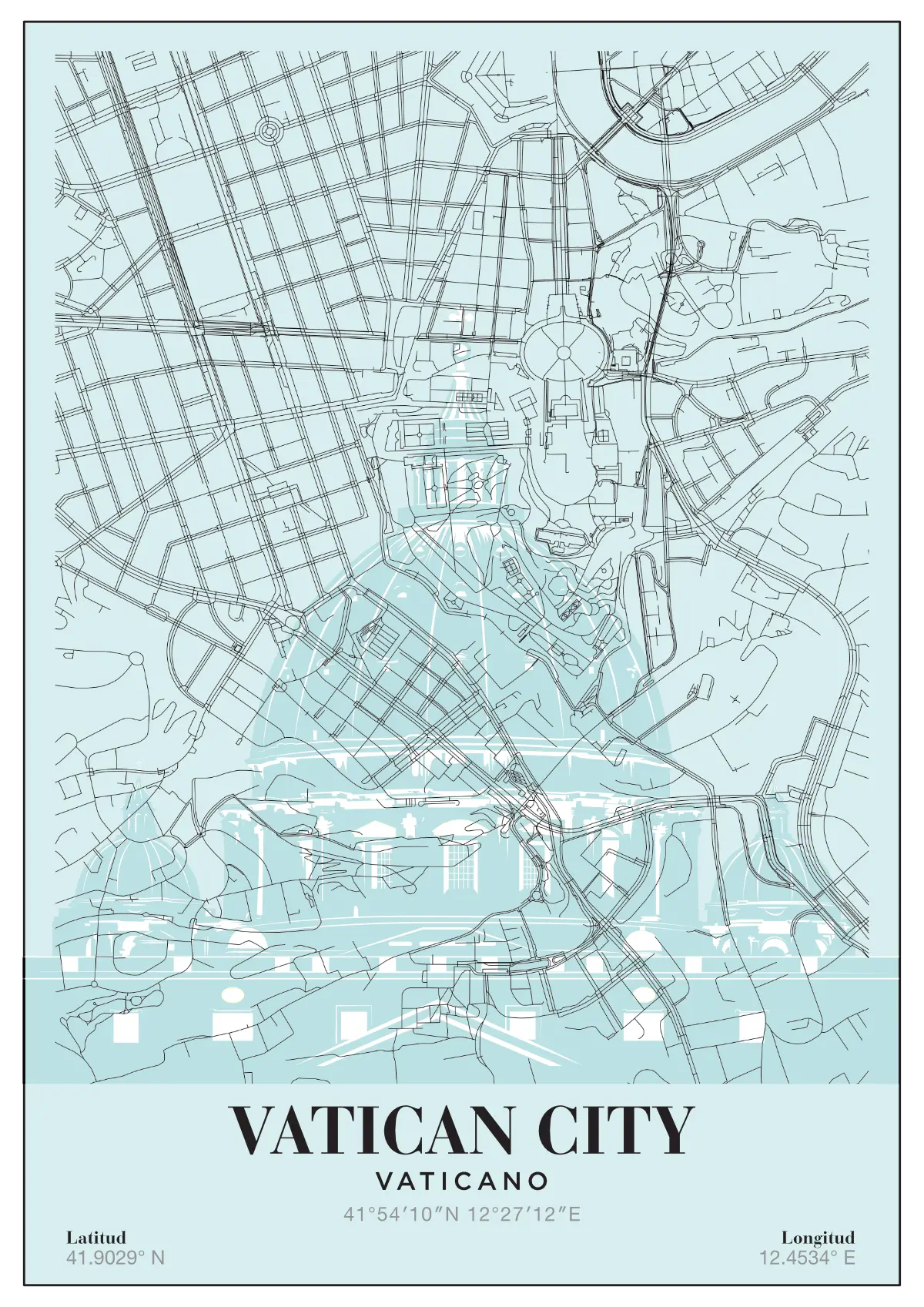 Póster mapa Vatican City