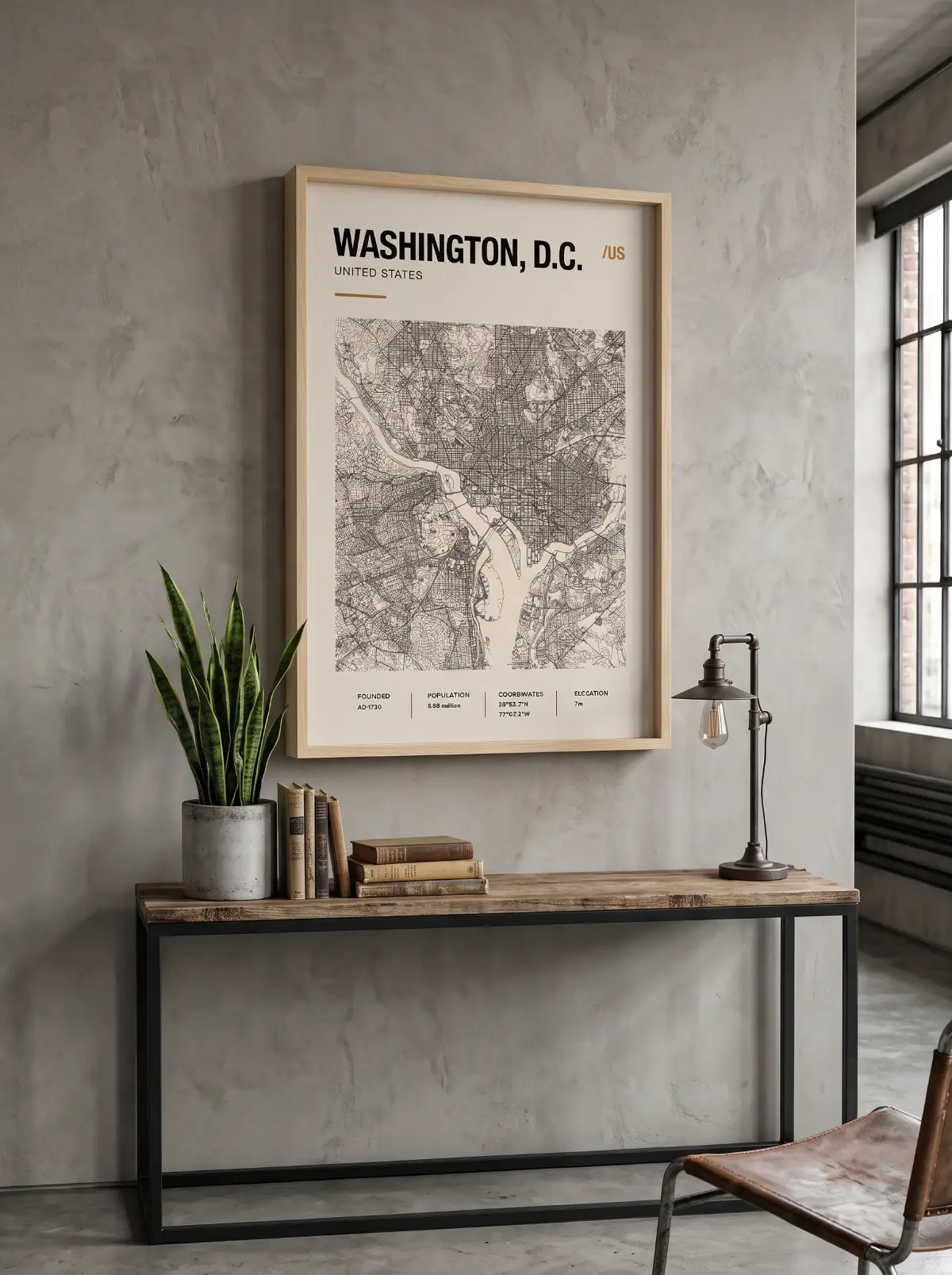 Póster mapa Washington DC