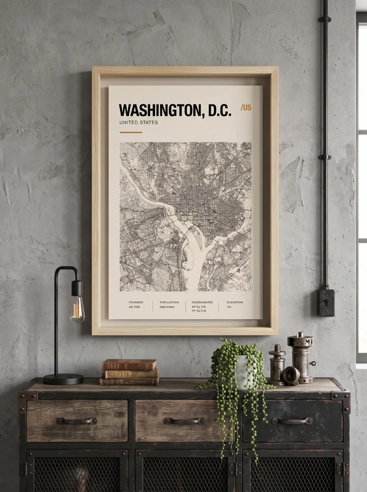 Póster mapa Washington DC