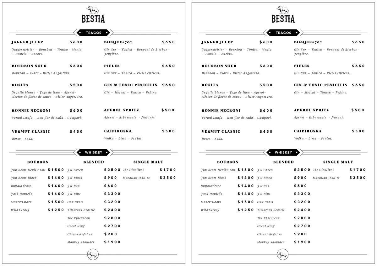 Carta Menú