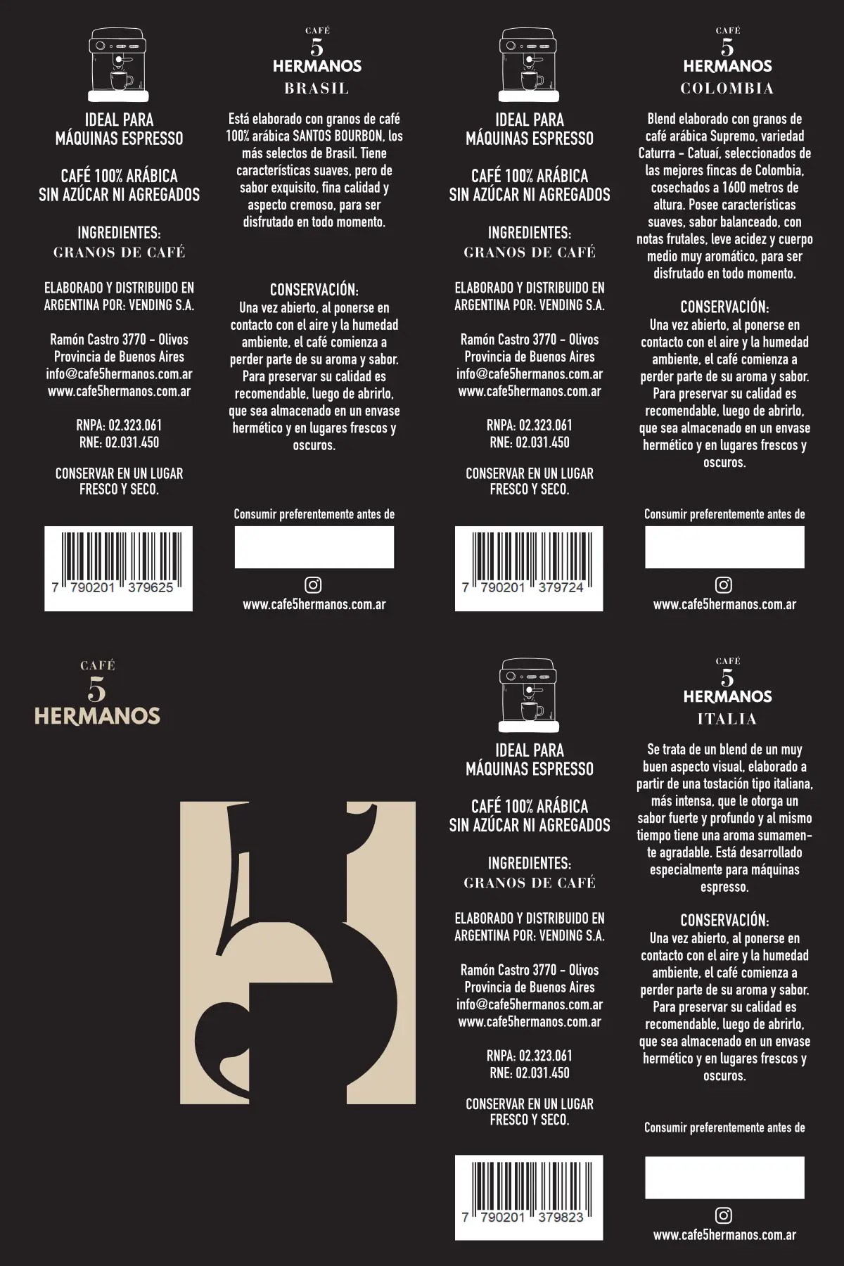 Etiquetas 5 Hermanos