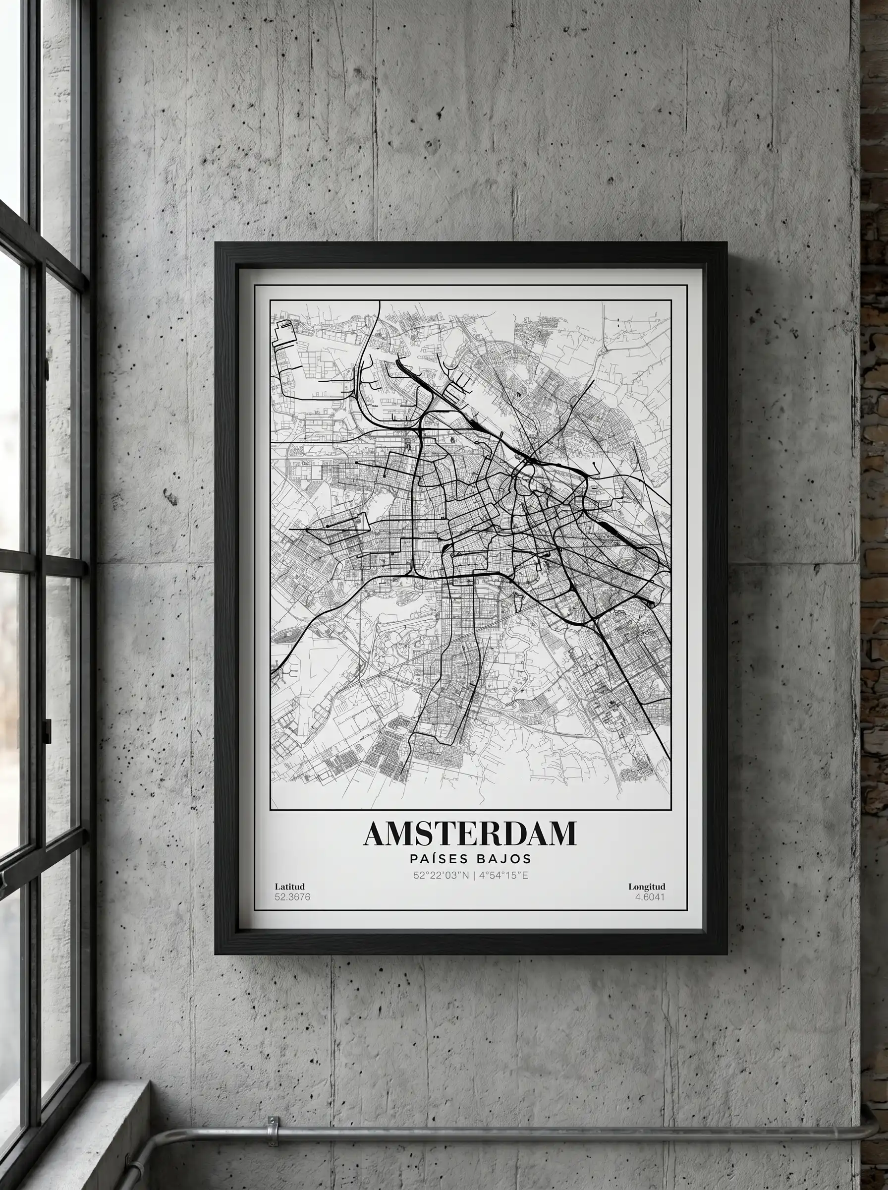 Póster mapa Amsterdan
