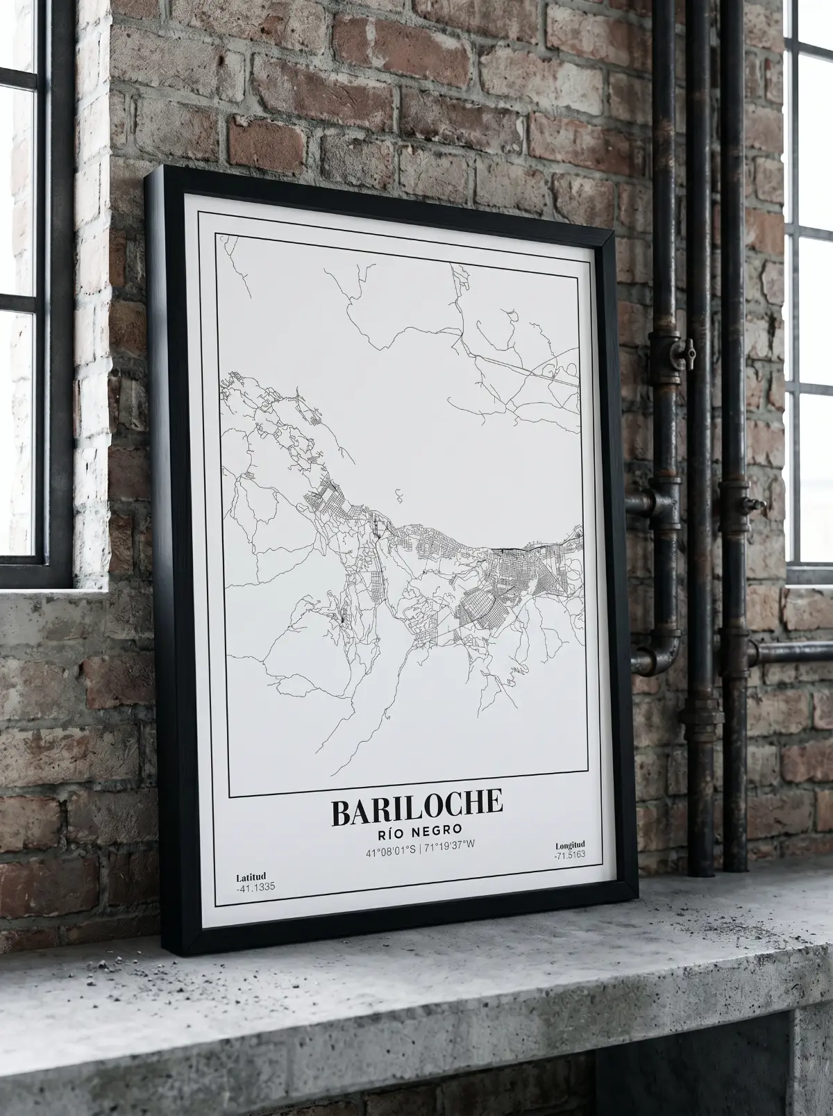 Póster mapa Bariloche