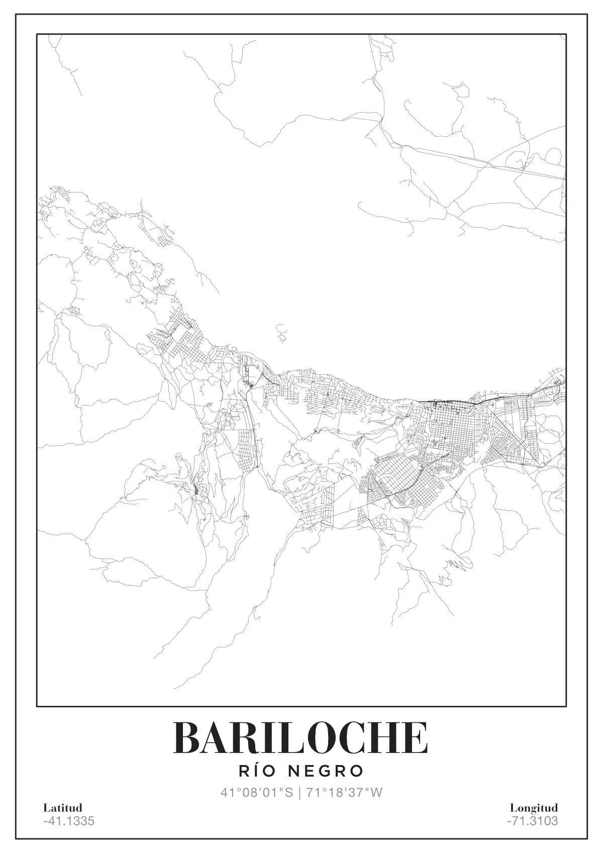 Póster mapa Bariloche