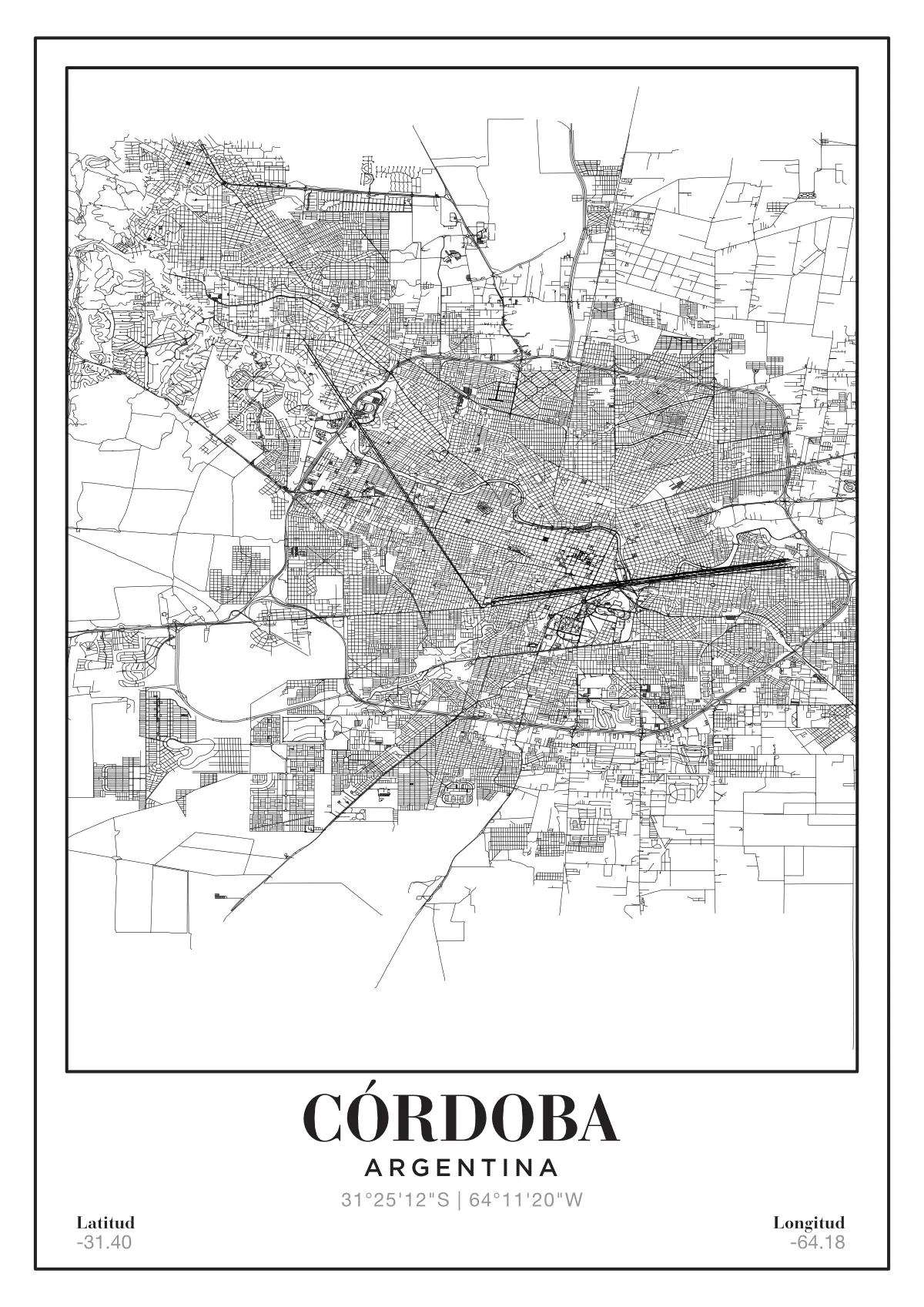 Póster mapa Córdoba
