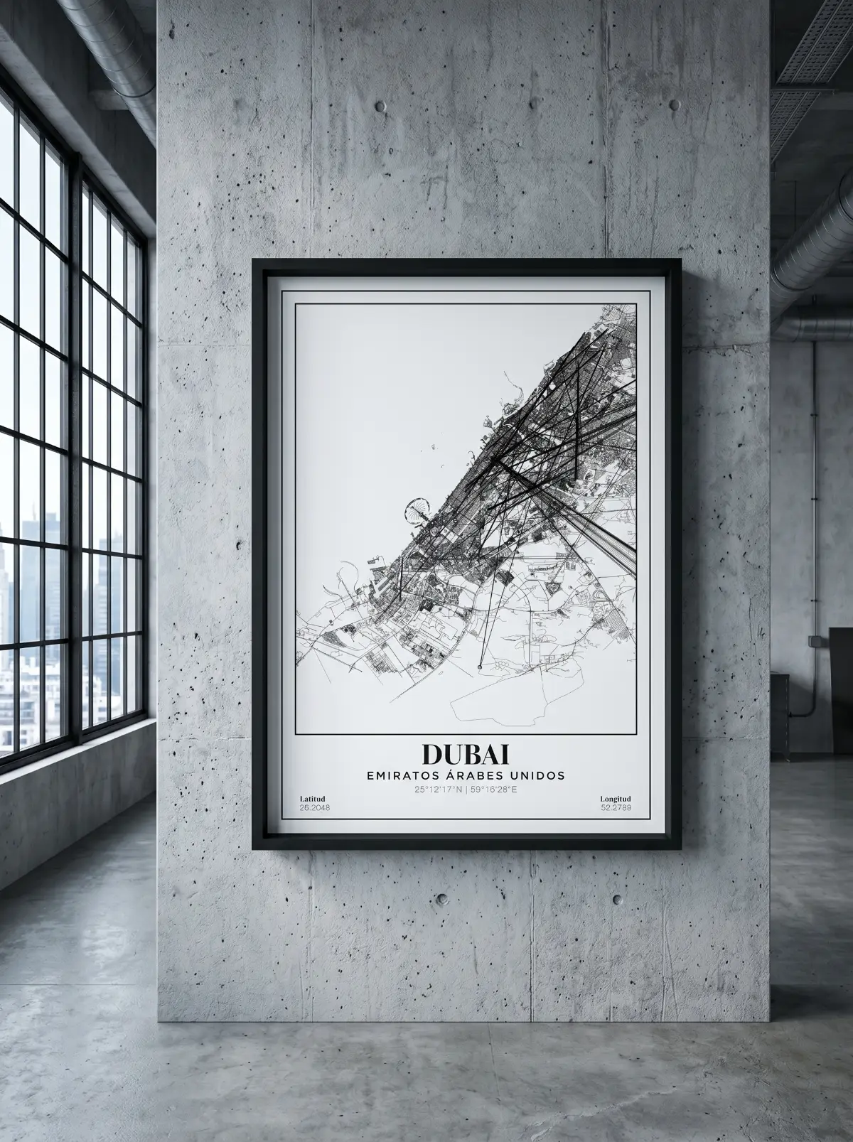 Póster mapa Dubai
