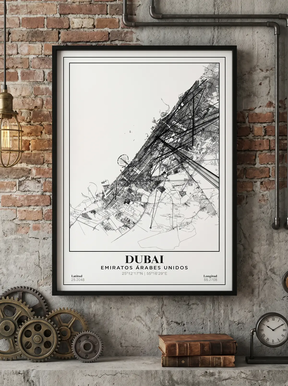 Póster mapa Dubai