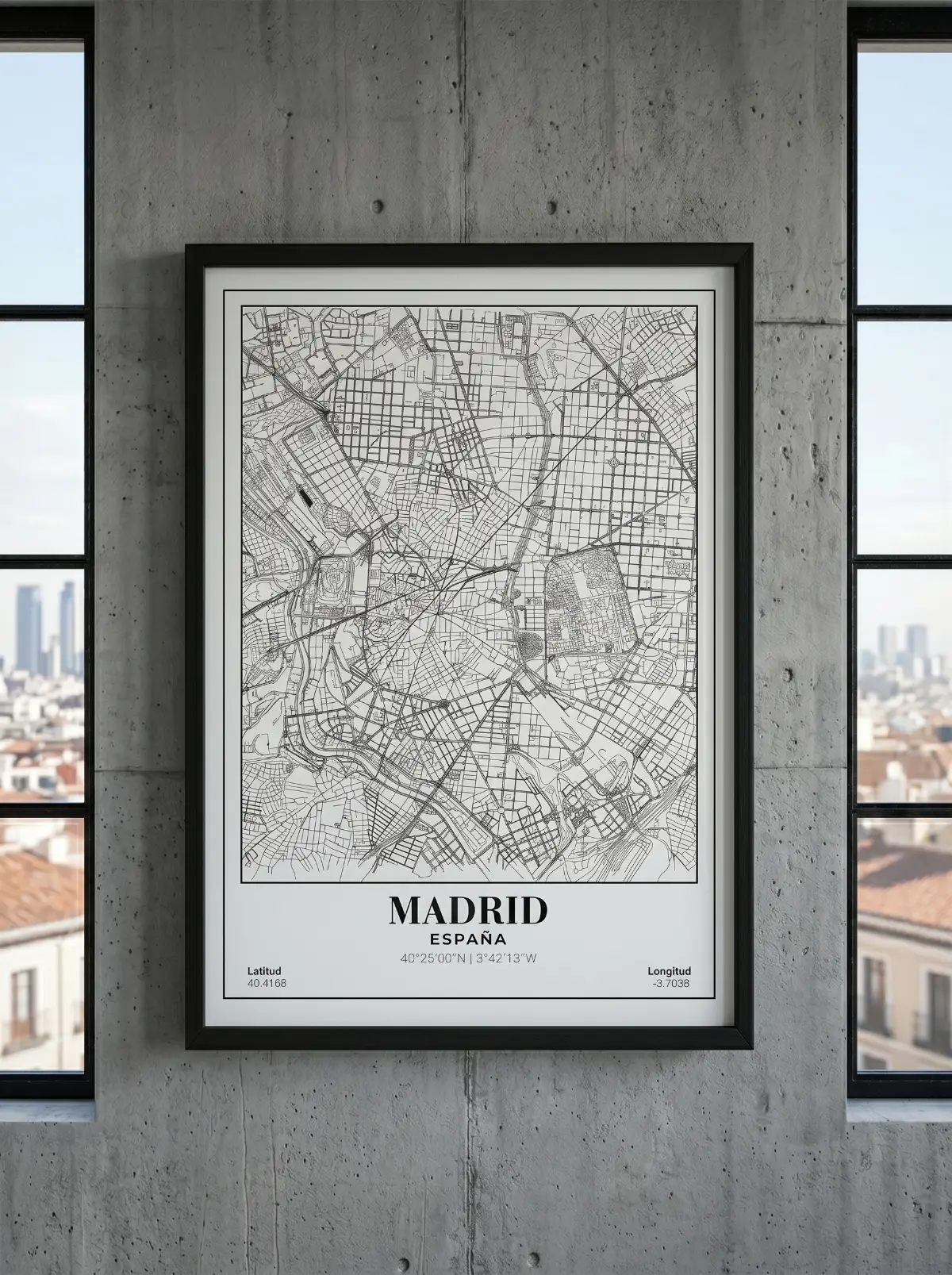 Póster mapa Madrid