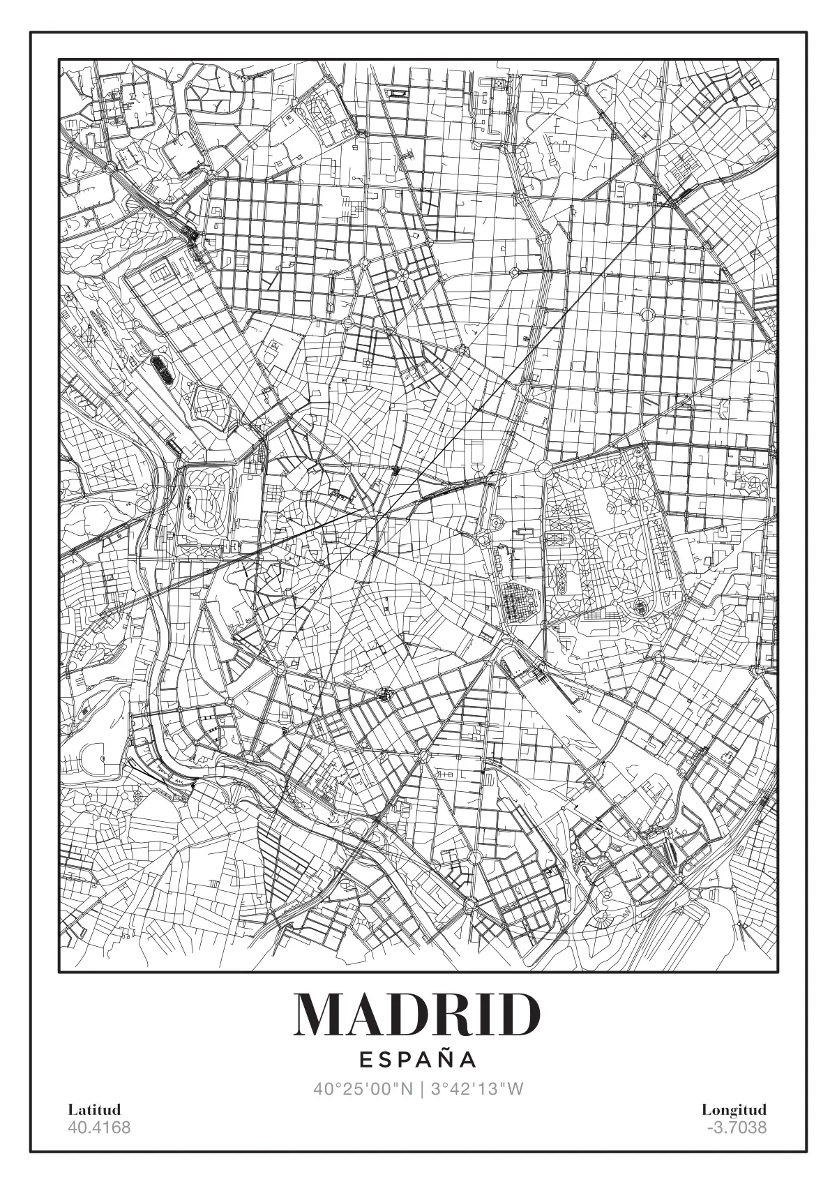 Póster mapa Madrid
