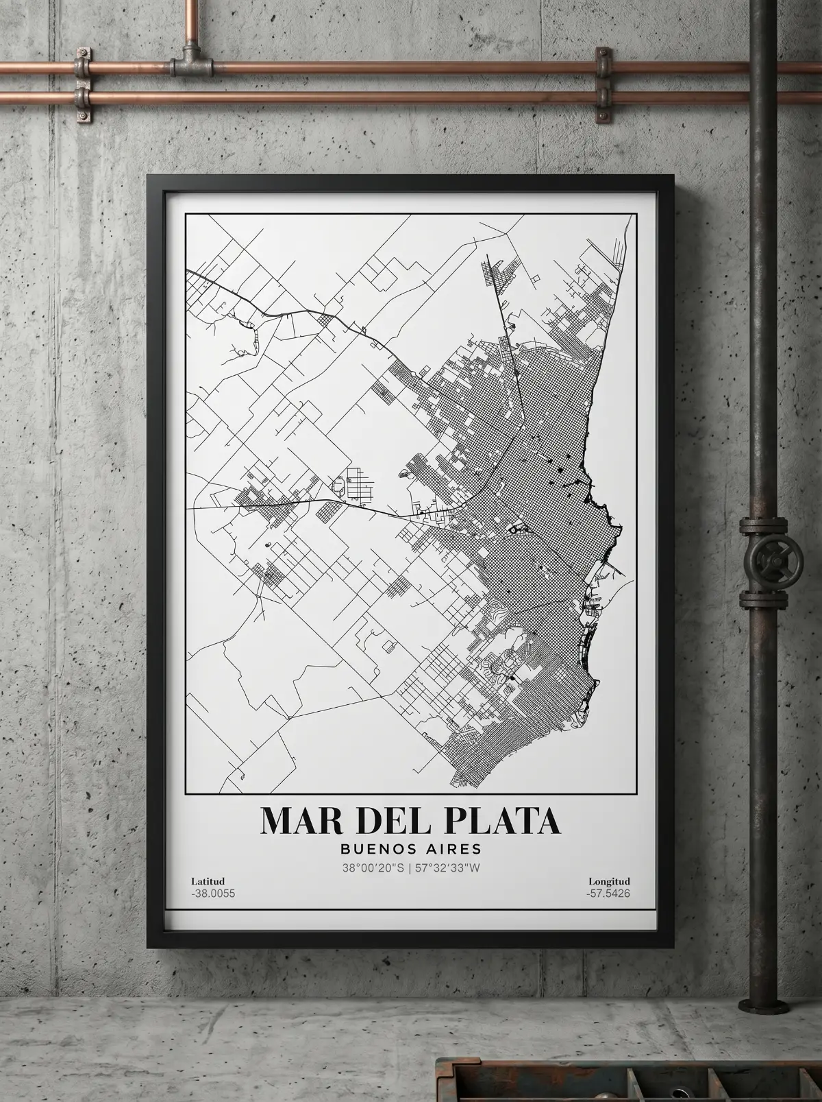 Póster mapa Mar del Plata