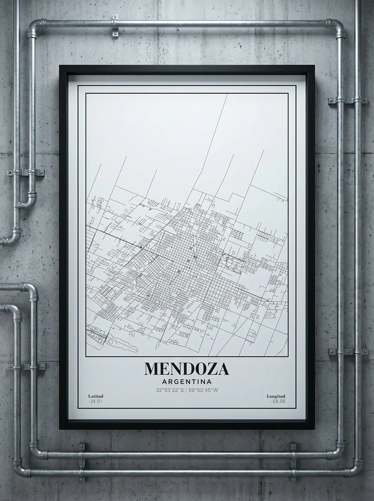 Póster mapa Mendoza