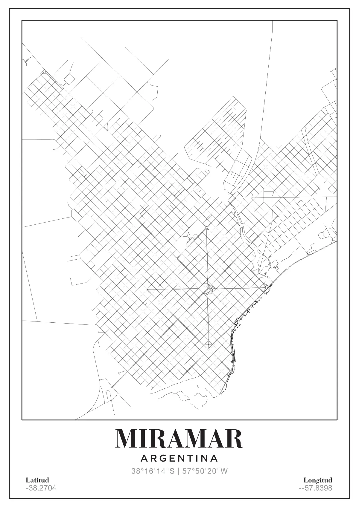 Póster mapa Miramar