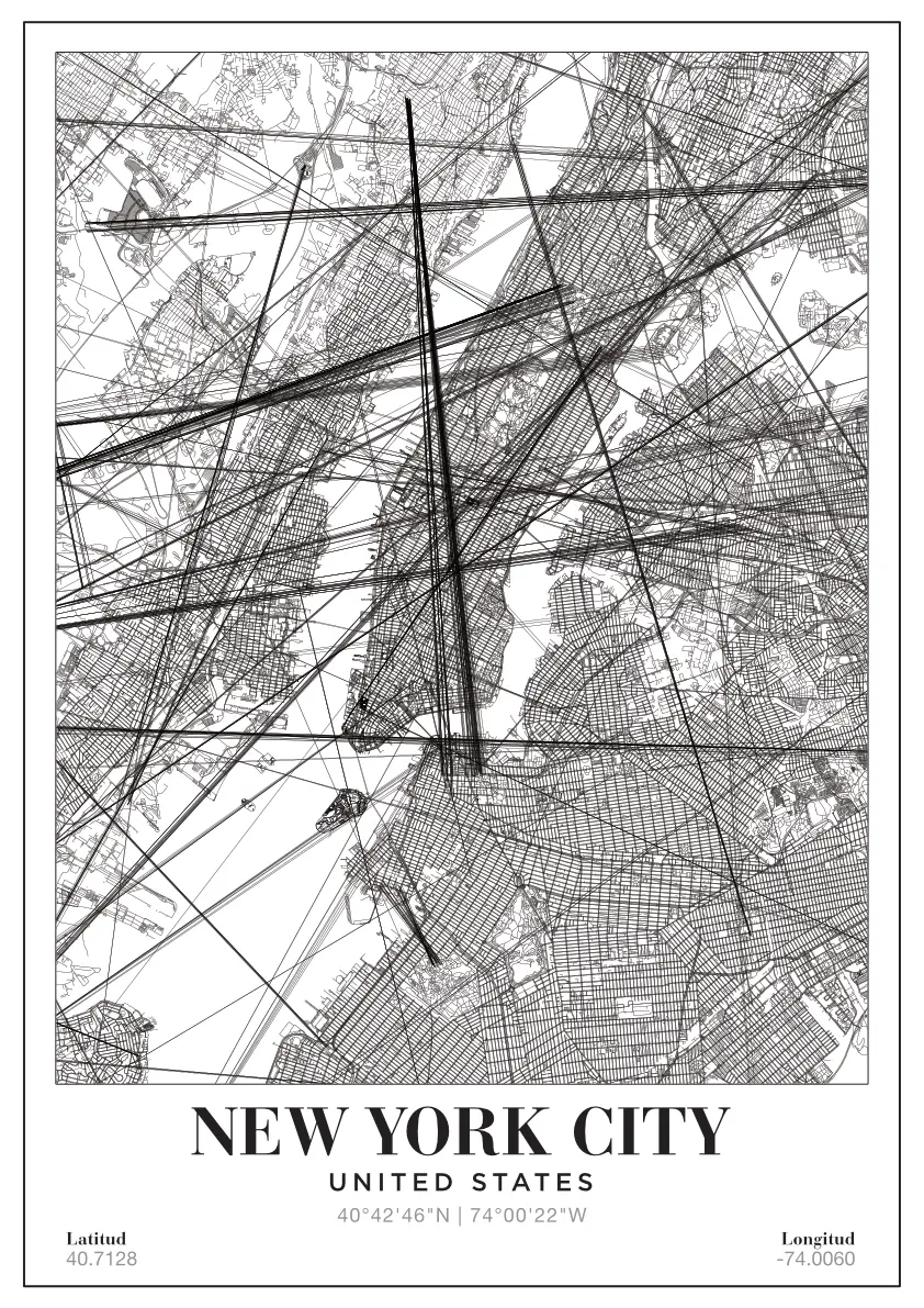 Póster mapa New York City