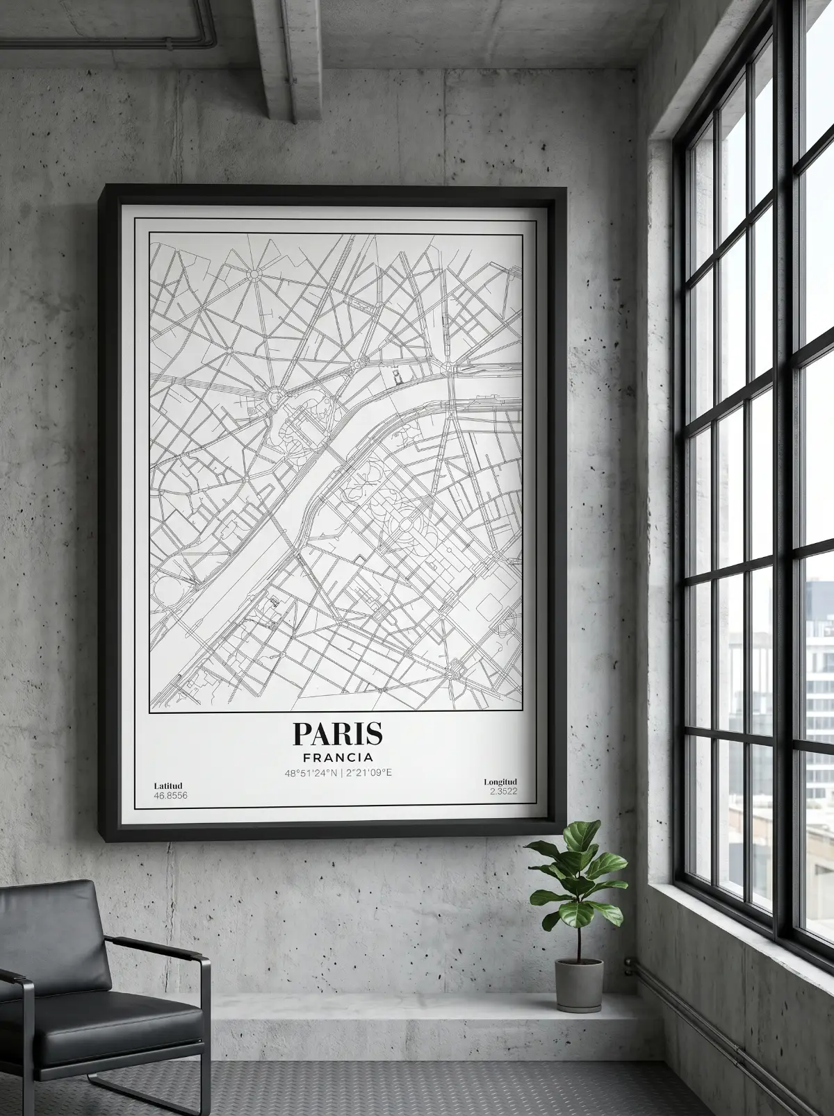 Póster mapa Paris