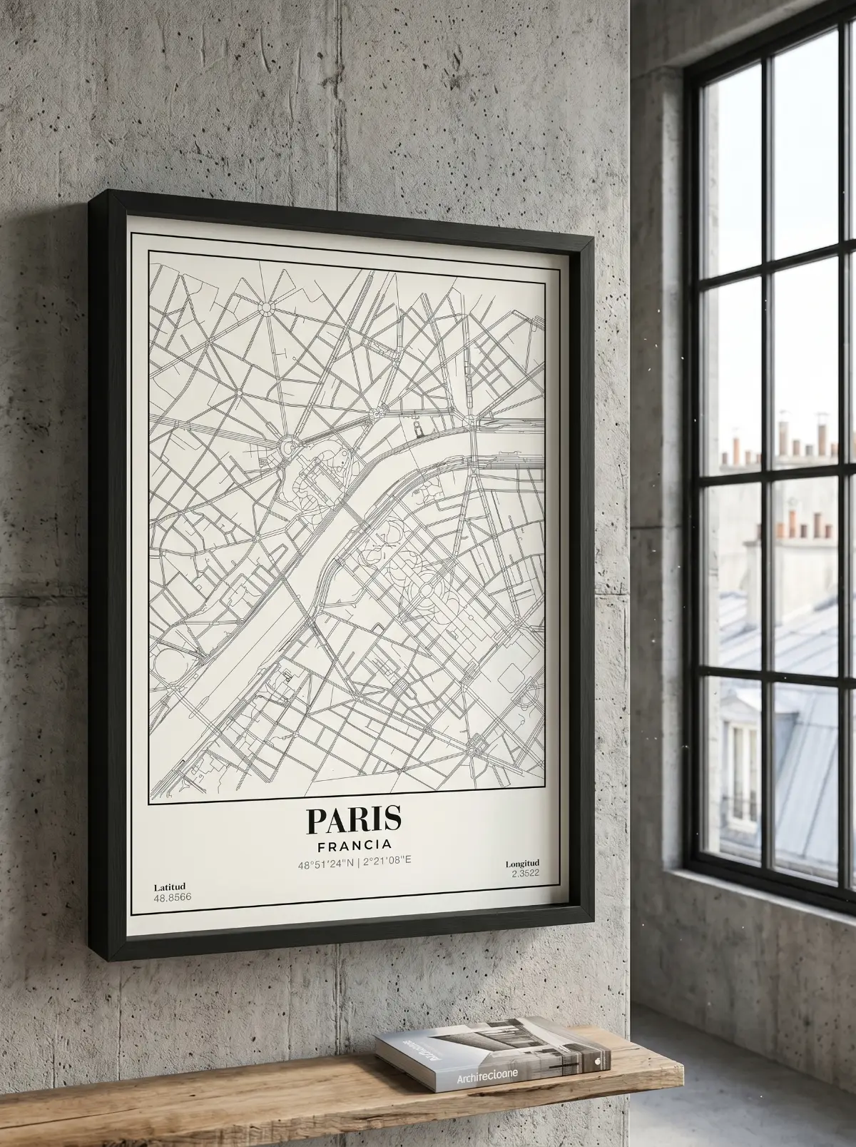 Póster mapa Paris