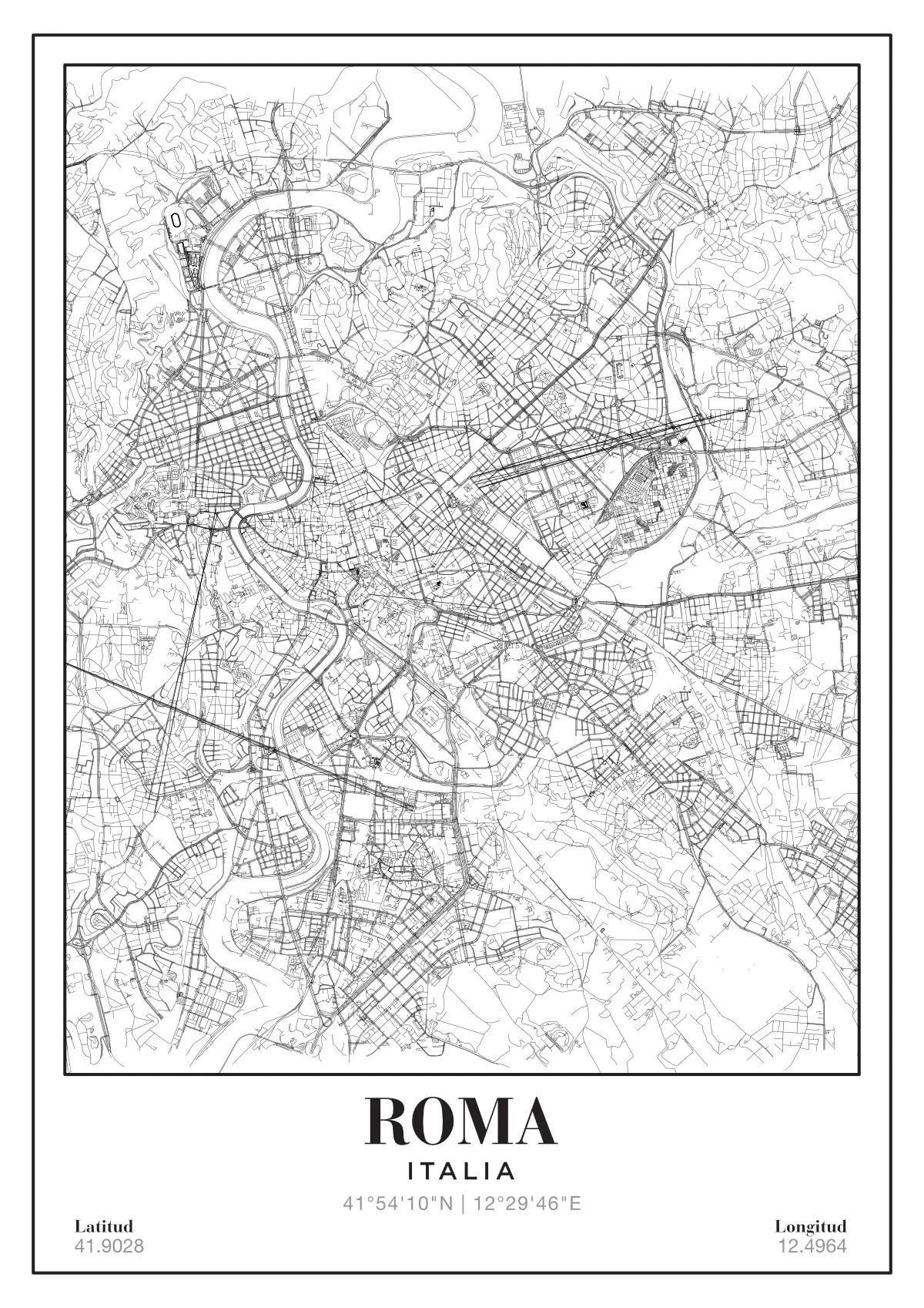 Póster mapa Roma