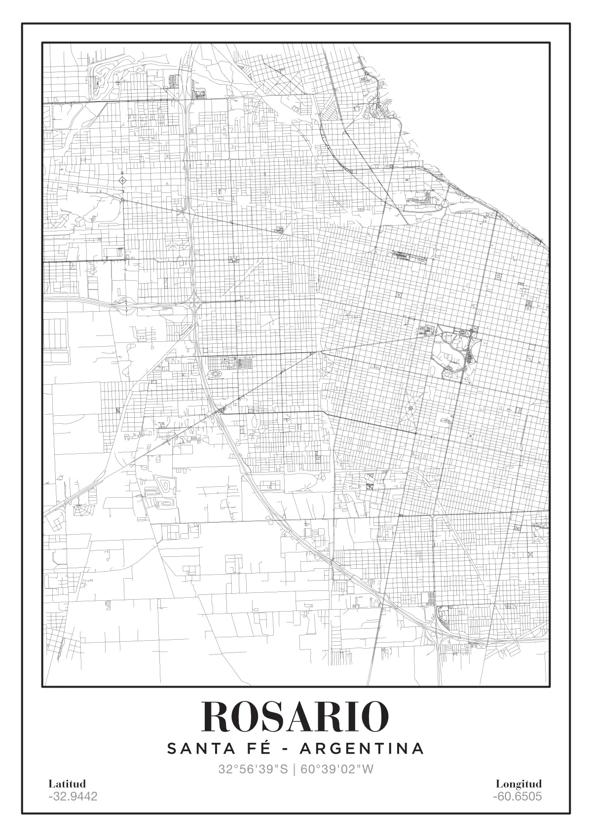 Póster mapa Rosario