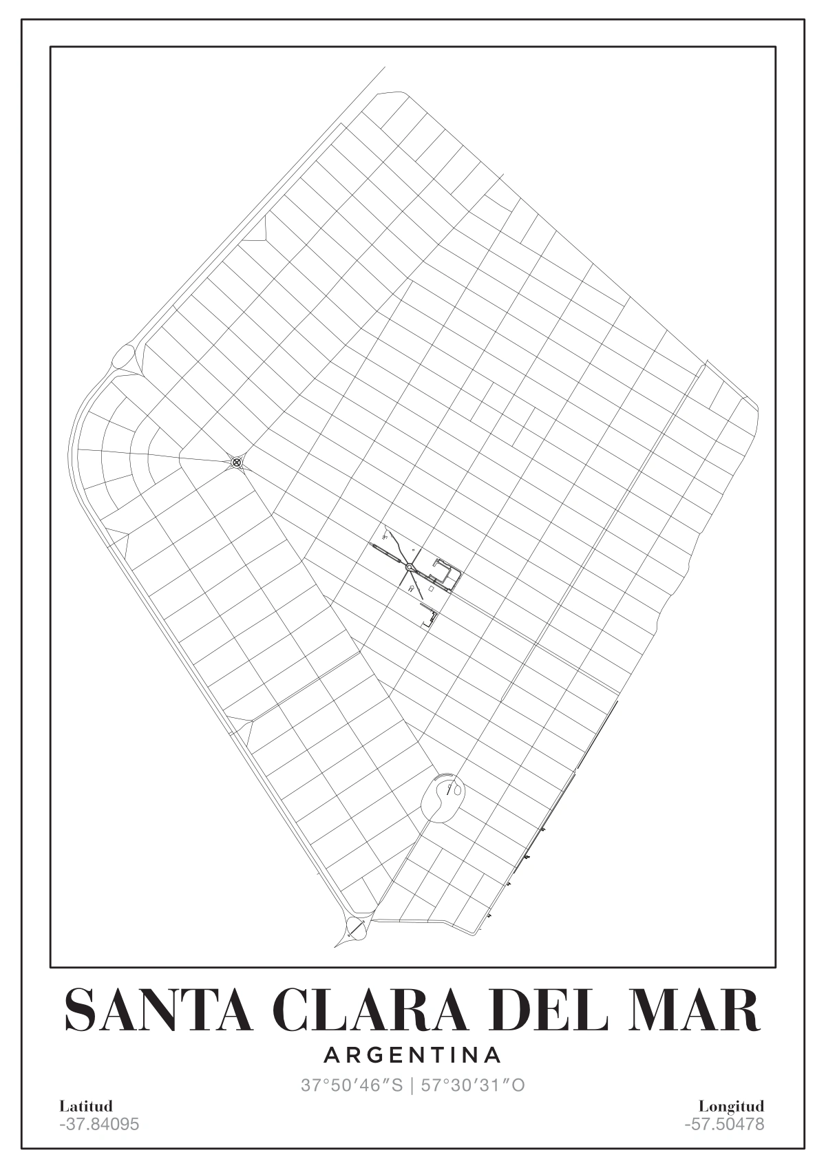 Póster mapa Santa Clara