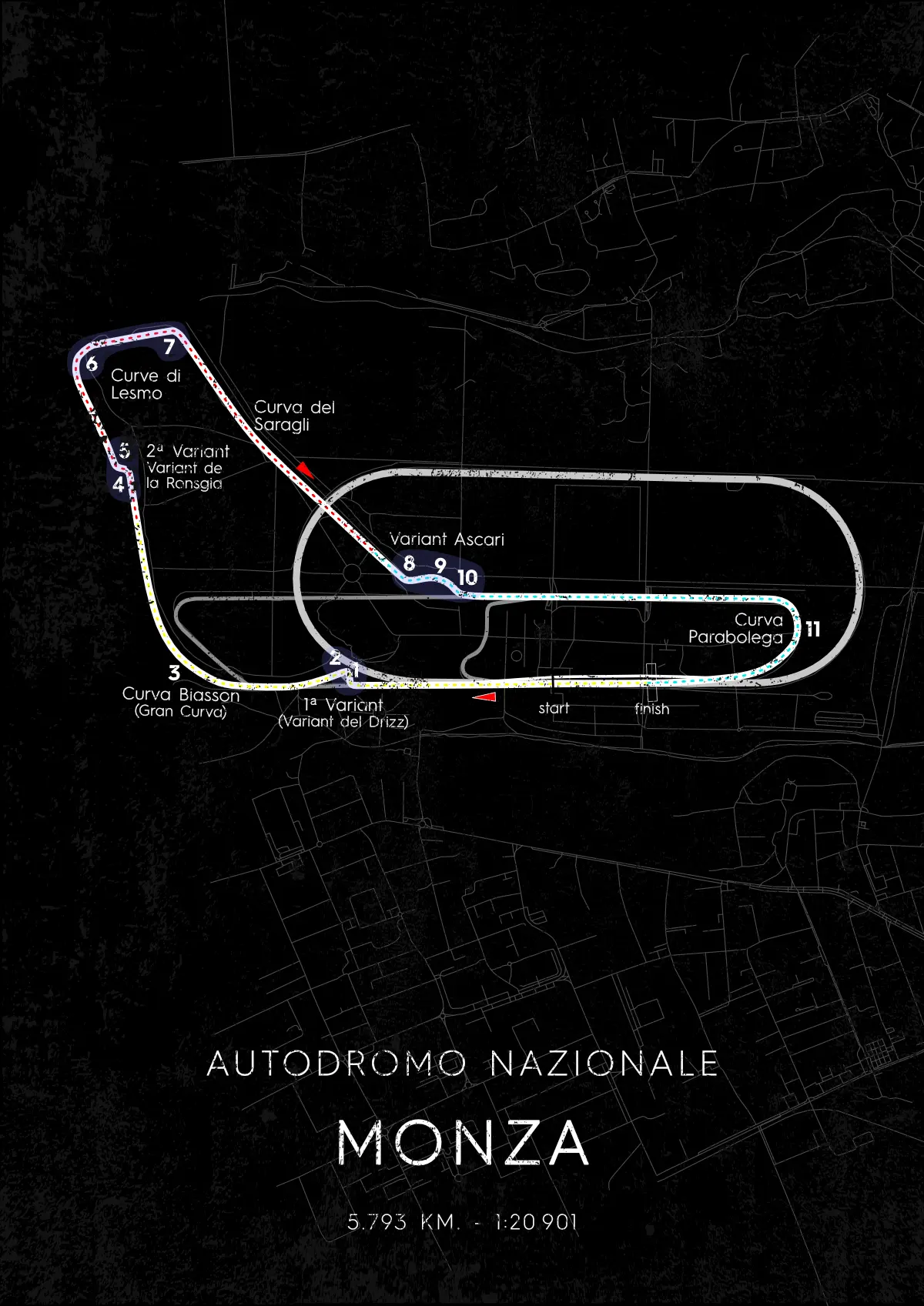 Mapa circuito carrera Monza