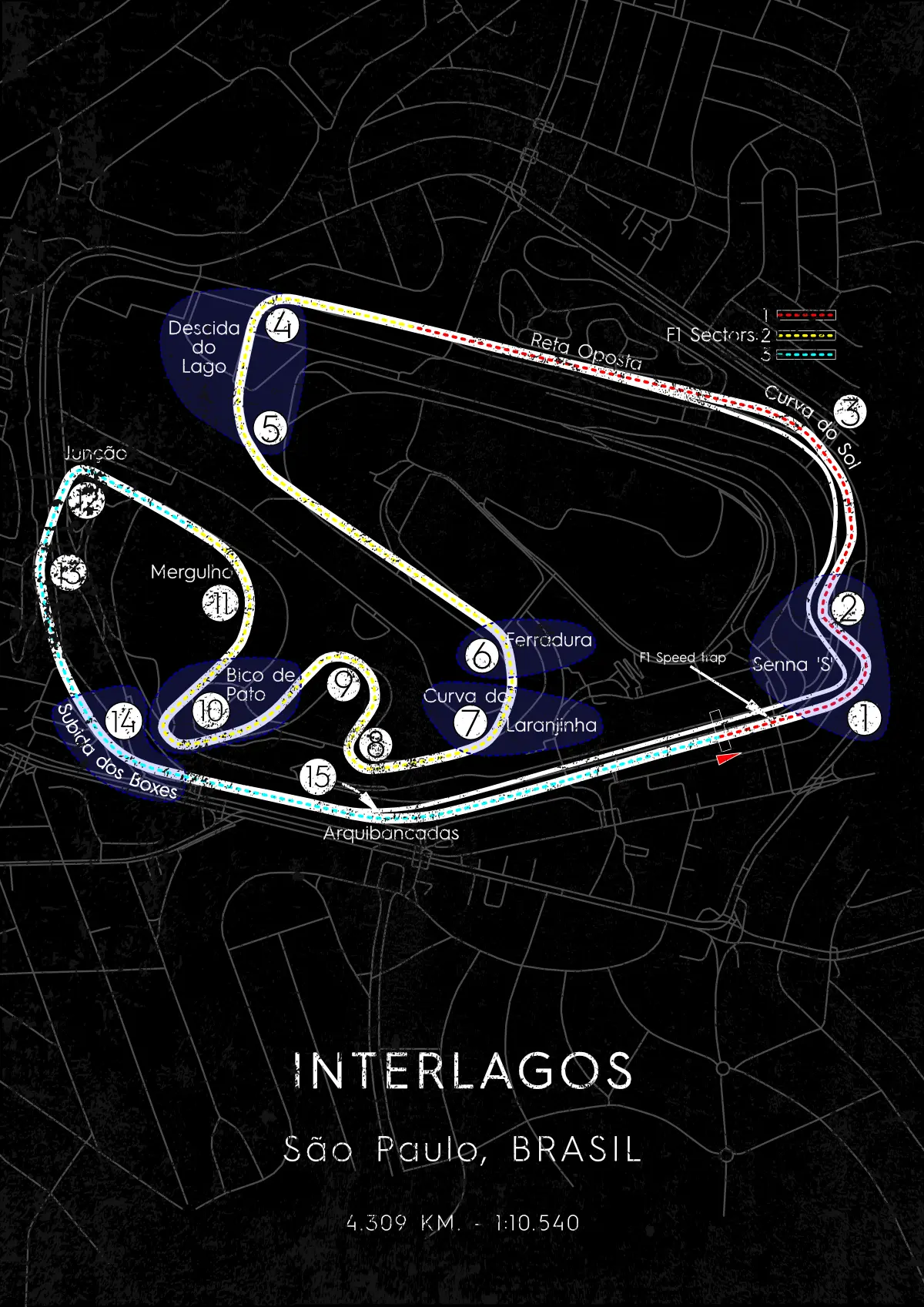 Mapa circuito carrera Interlagos