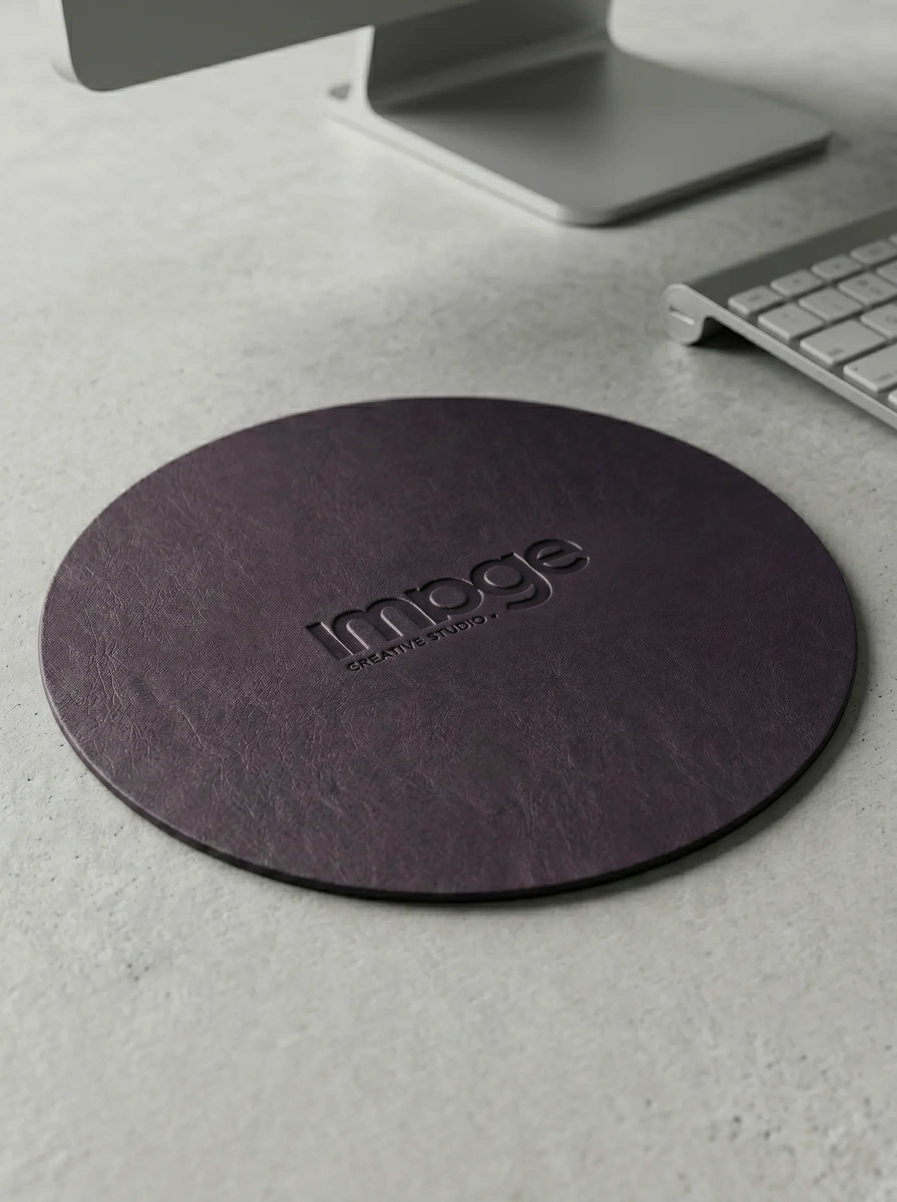Mousepad Circular Marrón