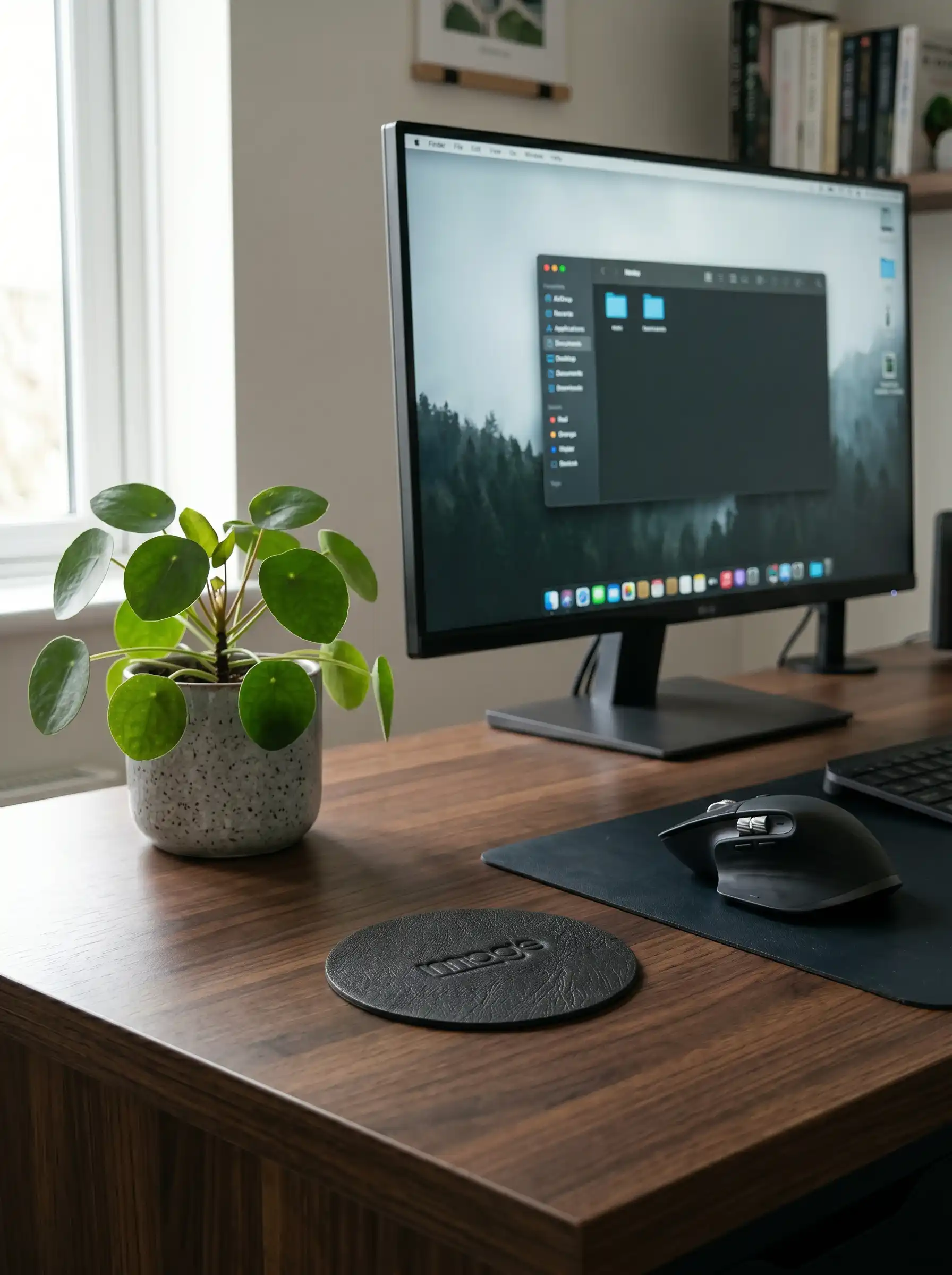 Mousepad Circular Gris Oscuro